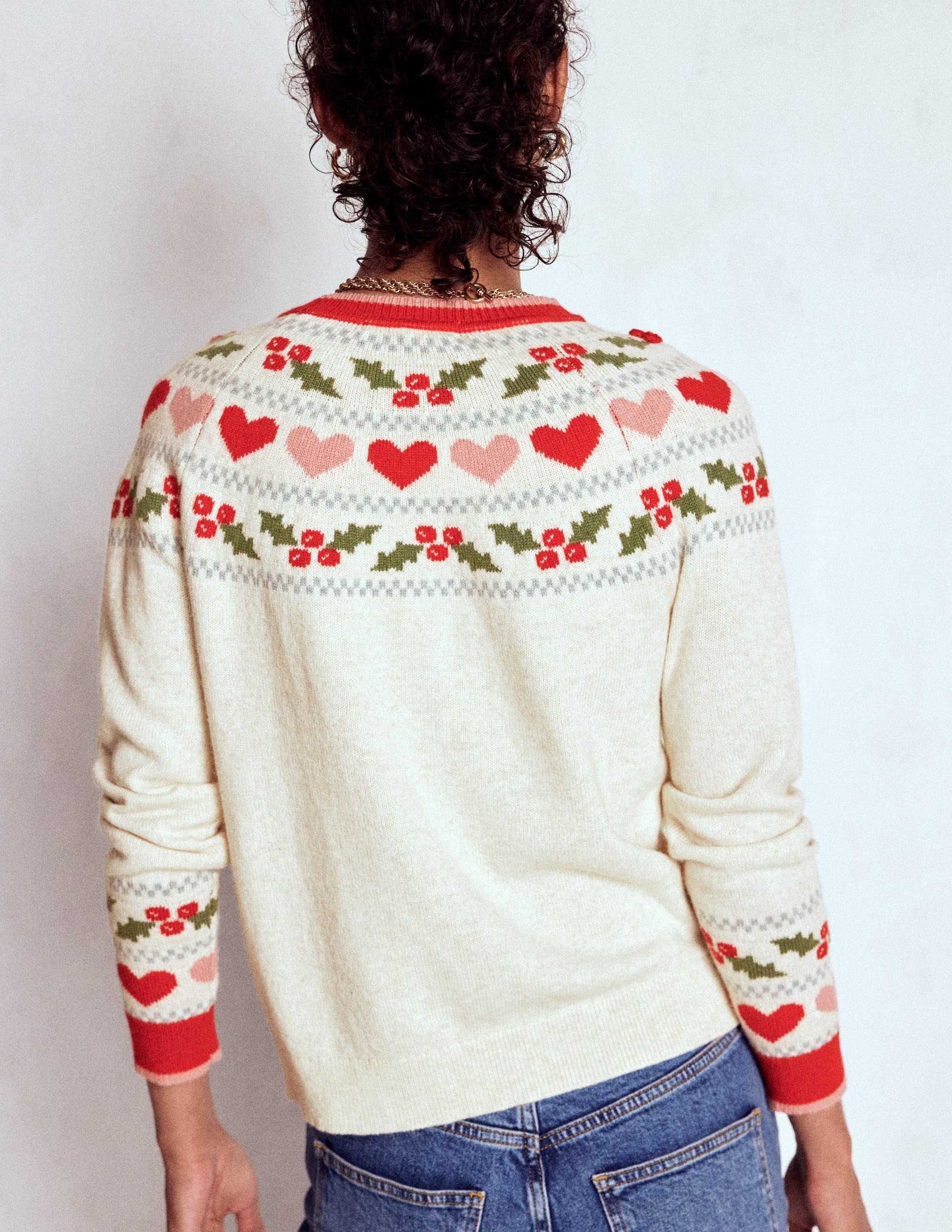 Edie Fair-Isle-Pullover-Haferbeige meliert, Holly - Image 3