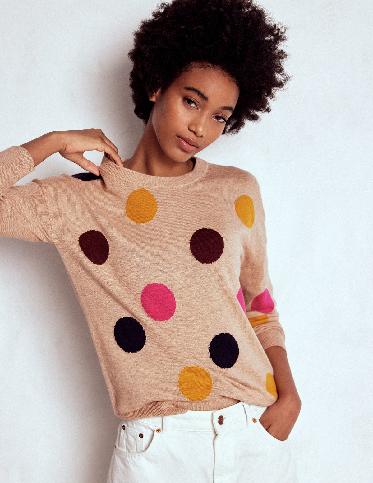 Natasha Pullover mit originellem Design-Bunt, Punkte - Image 1