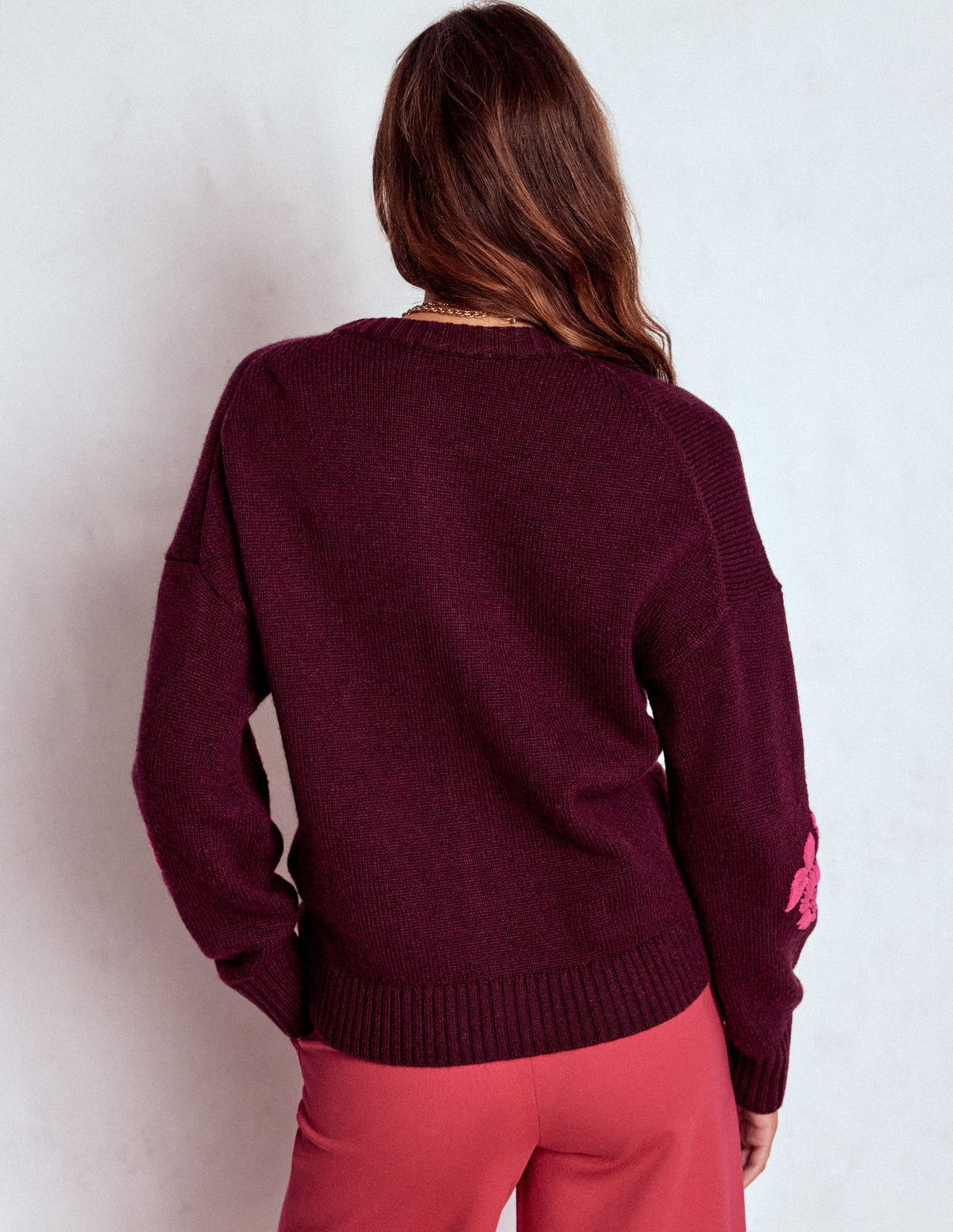 Natalie Strickjacke mit Stickerei-Dunkle Kirsche Bouquet - Image 3