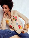 Strickjacke mit besticktem Kragen-Anenome