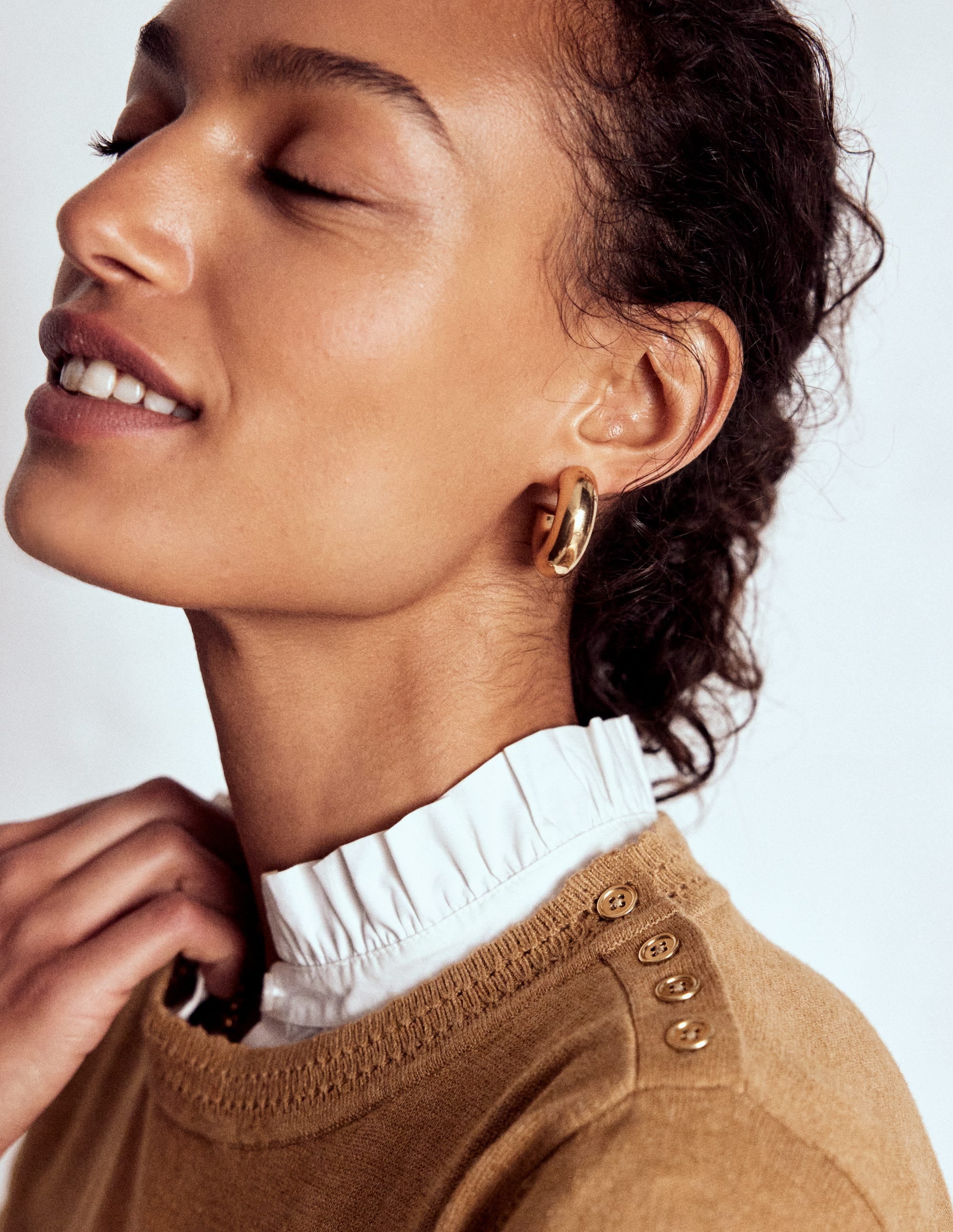 Briony Stitch Jumper-Camel Melange - Image 2
