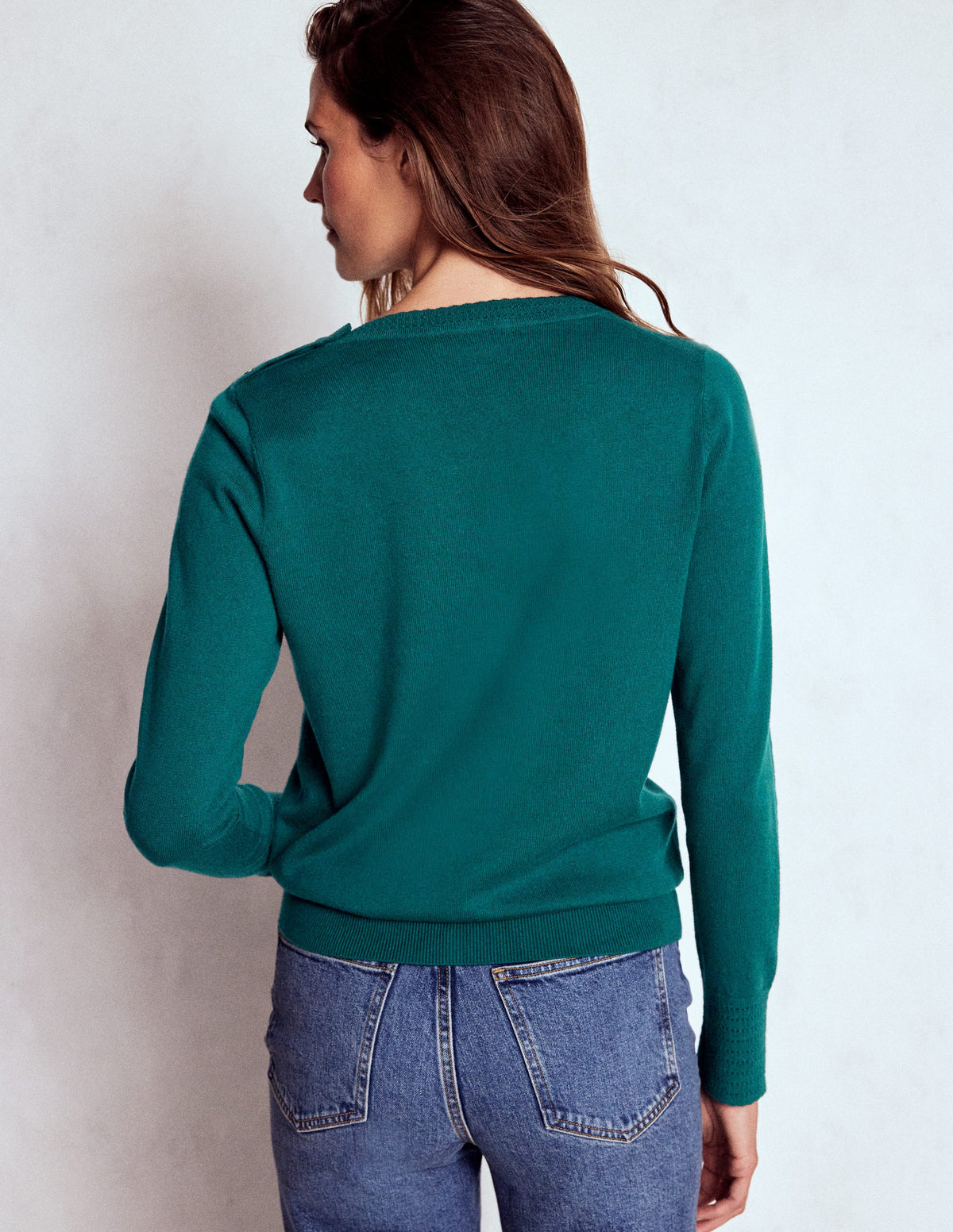 Briony Pullover mit Ziernähten-Entengrün-3
