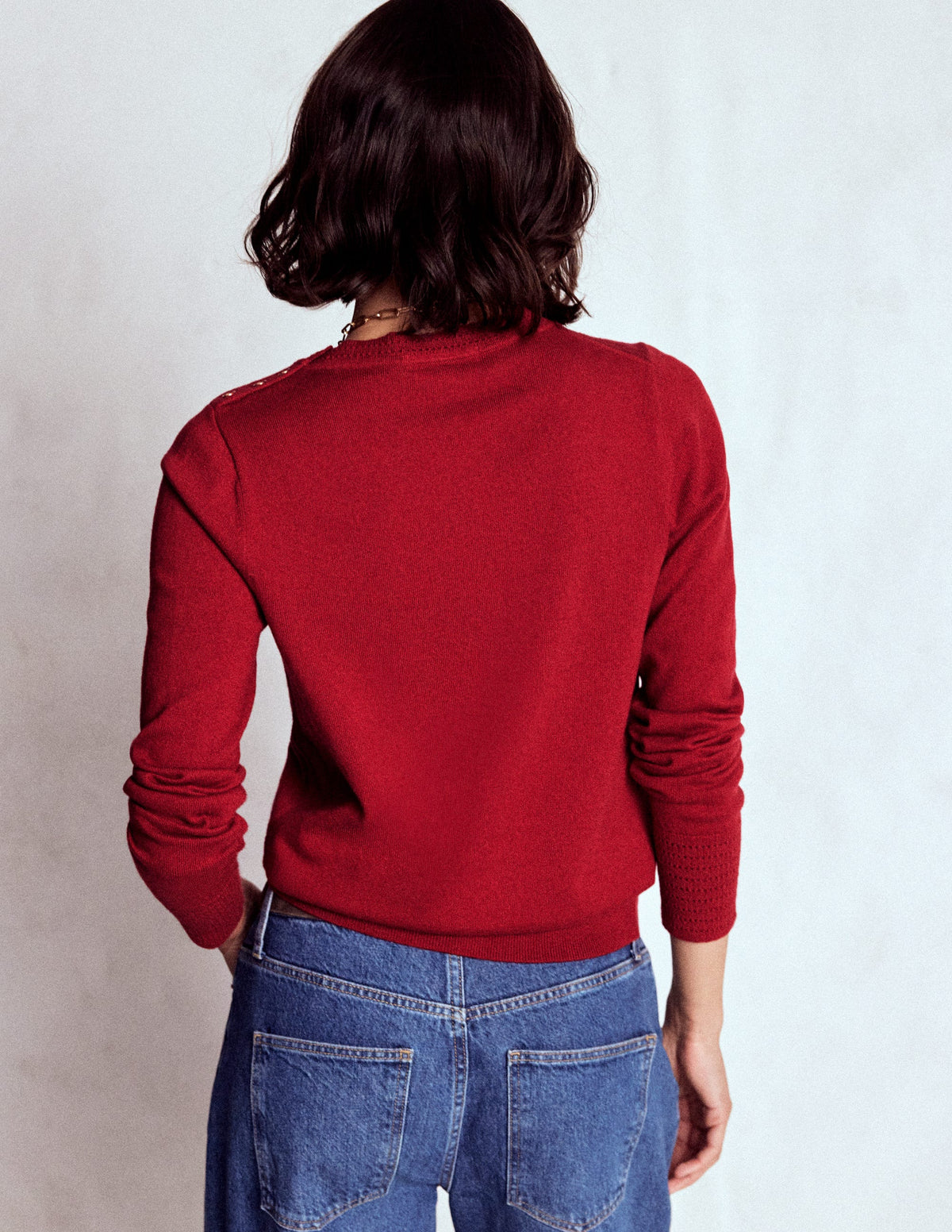 Briony Pullover mit Ziernähten-Rot Lakritz-4
