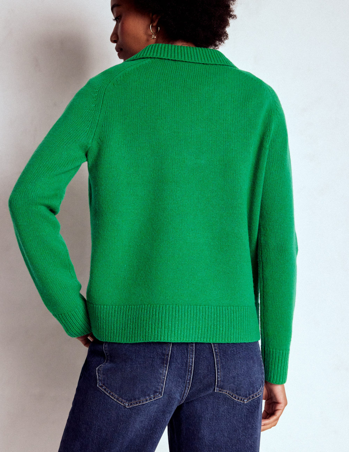 Marion Henley-Pullover aus Merinowolle-Grünes Tamburin-3