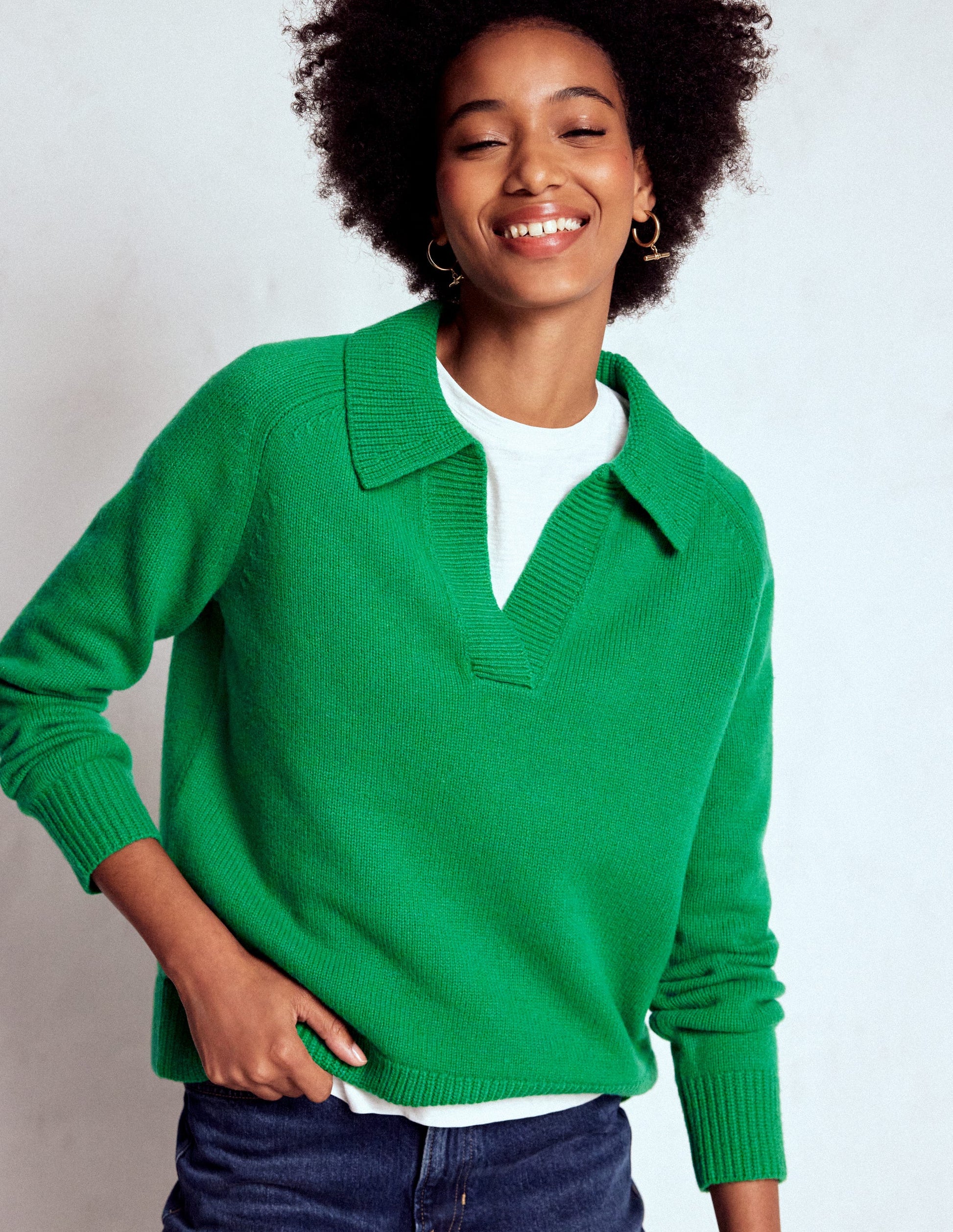 Marion Henley-Pullover aus Merinowolle-Grünes Tamburin-5
