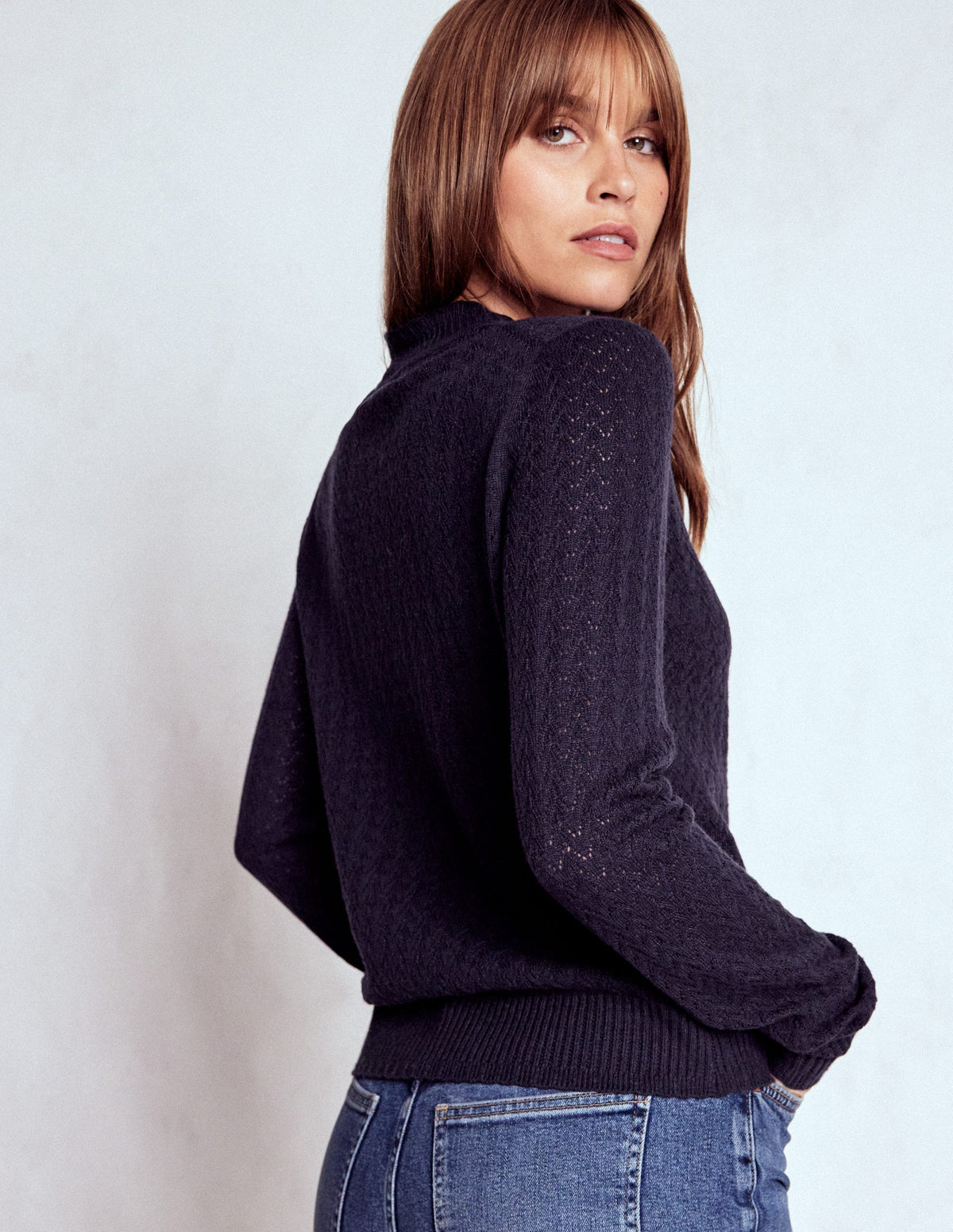 Diane Pointelle-Strickjacke-Marineblau - Image 3