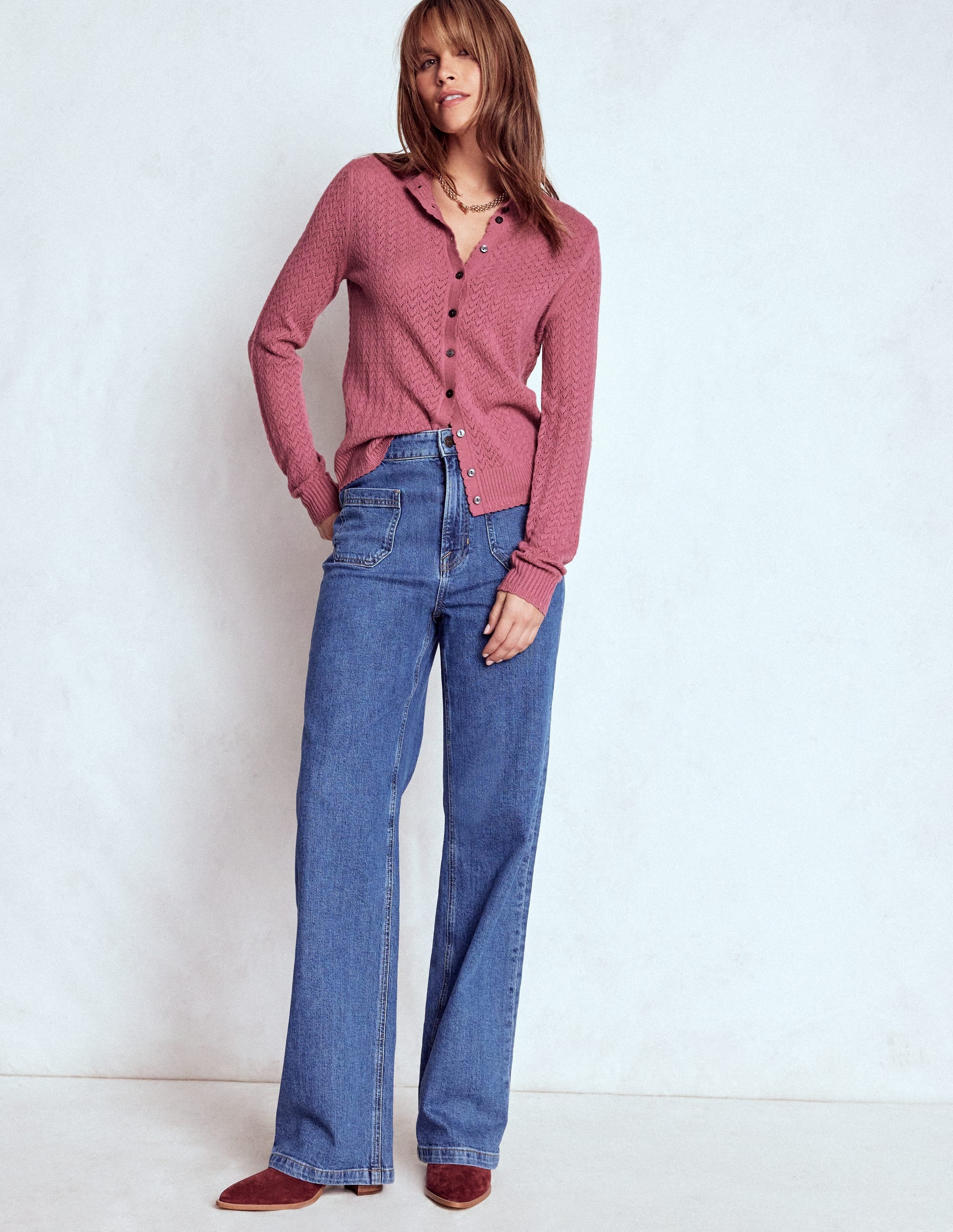 Diane Pointelle-Strickjacke-Rosa Heide - Image 4