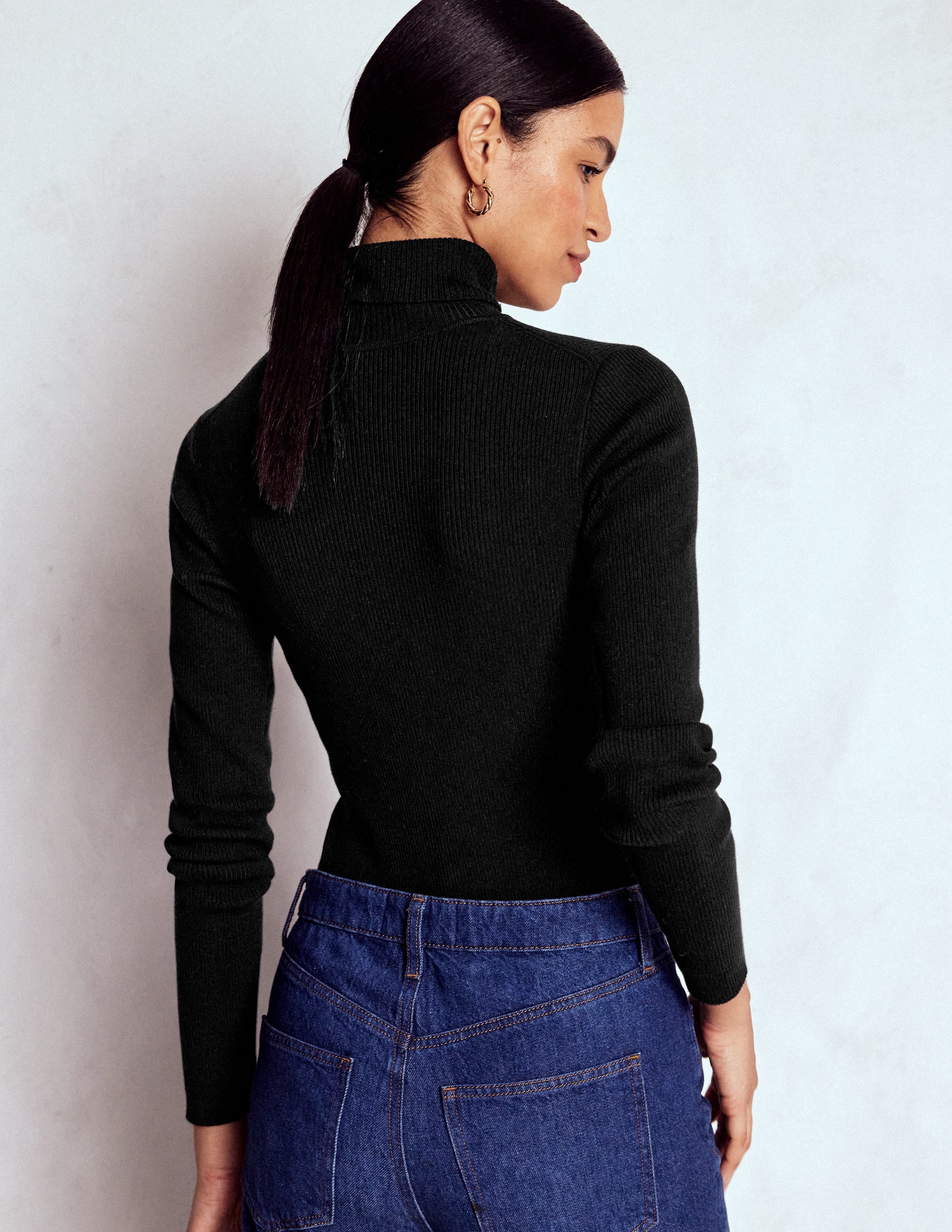 Emilia Rollkragenpullover aus Baumwolle-Schwarz - Image 3