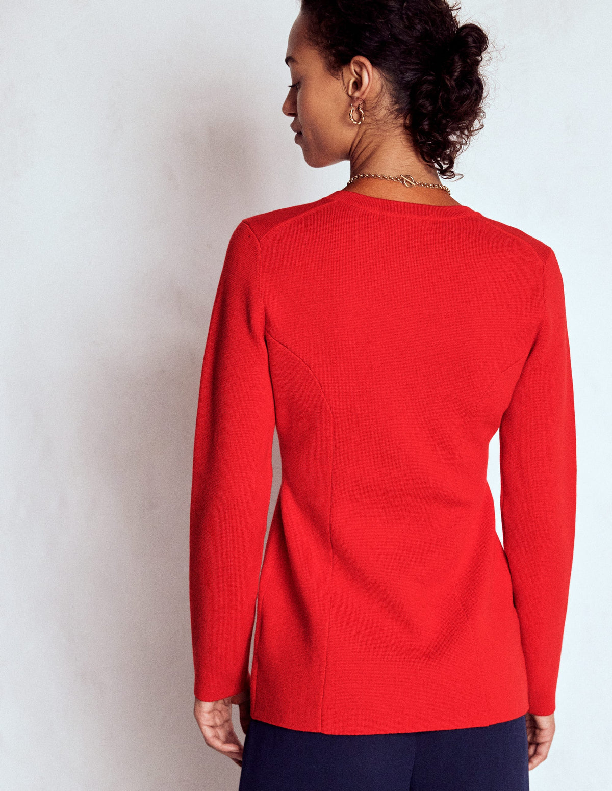 Joanna Taillierte Strickjacke-Mohnblumenrot-3