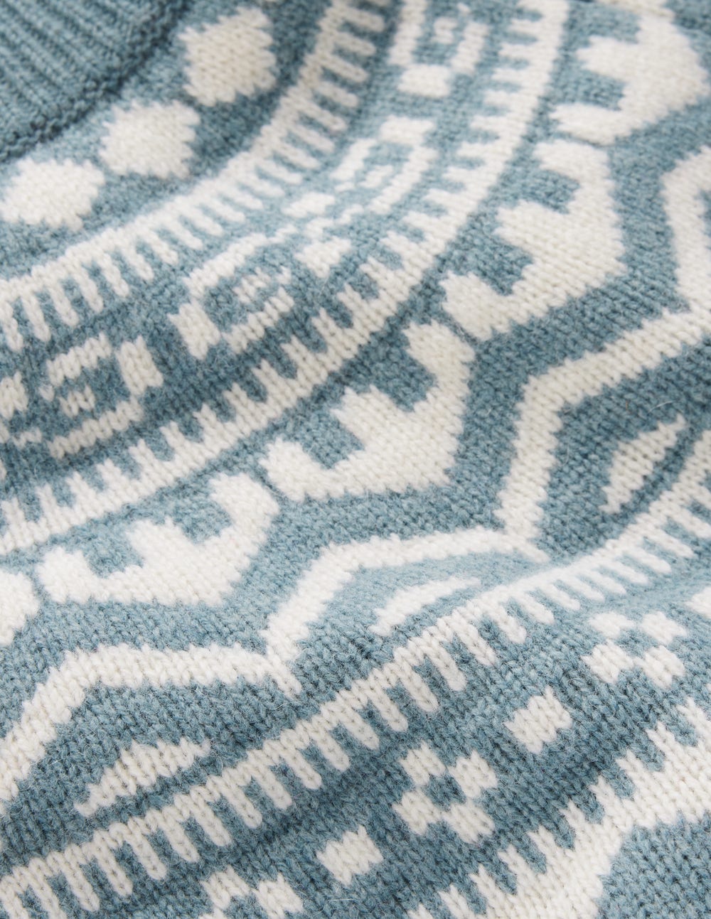 Marion Hochgeschlossener Merino-Pullover-Wolkenblau, Fair-Isle-7