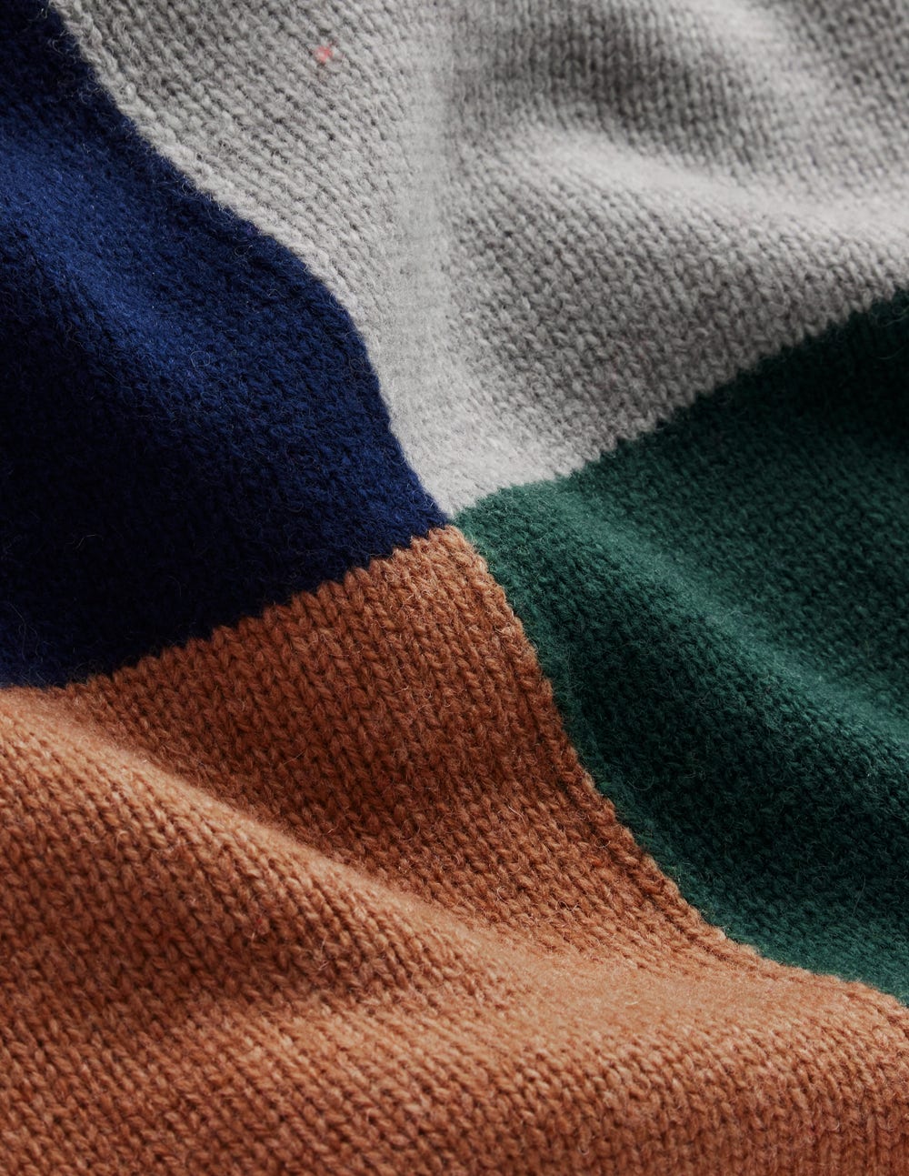 Polly Merino-Rollkragenpullover-Blaugrau Meliert mit Karos - Image 8