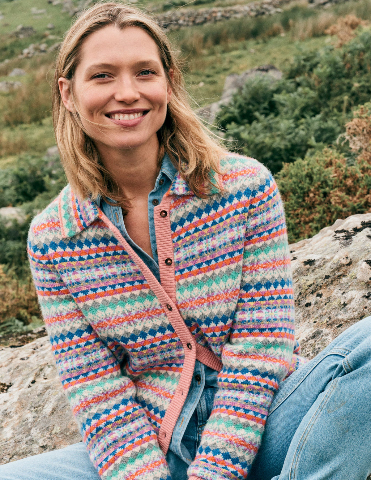 Edie Fair-Isle-Strickhemd-Rosa Klassisches Fair-Isle-2