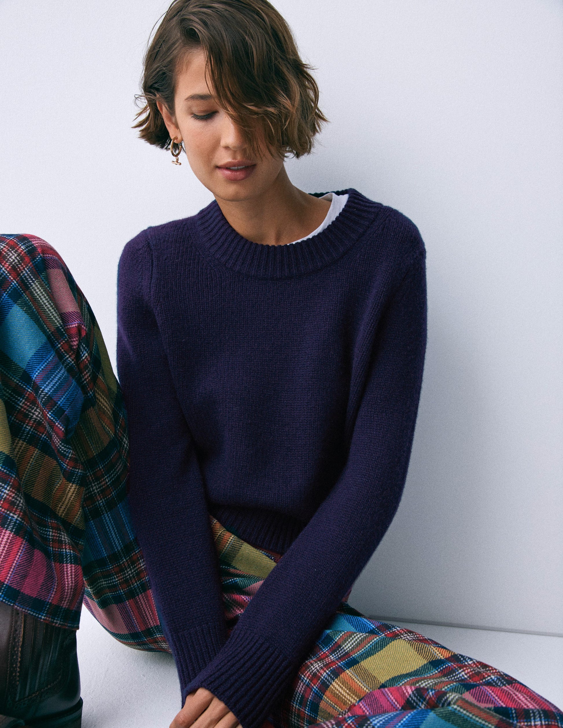 Chunky Cashmere Jumper-Navy-6