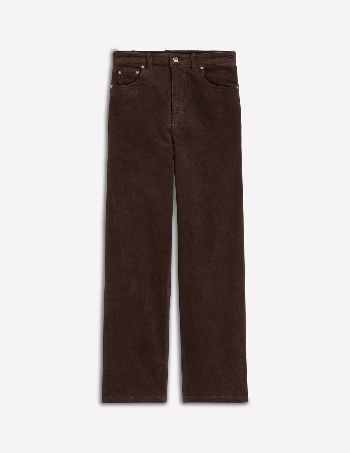 Cord-Jeans mit hohem Bund und geradem, lockerem Bein-Espresso - Image 5