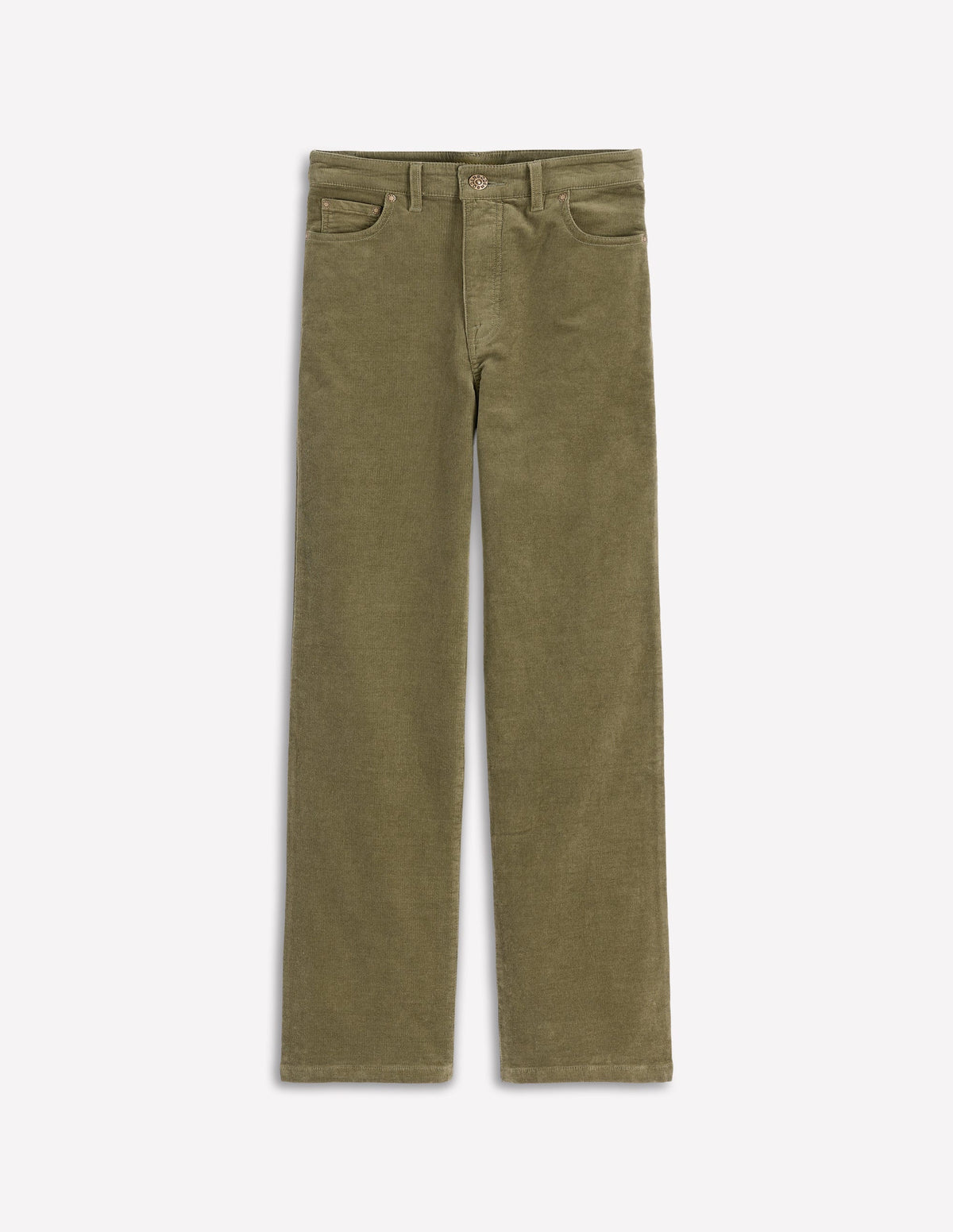 Cord-Jeans mit hohem Bund und geradem, lockerem Bein-GRÜN - Image 6