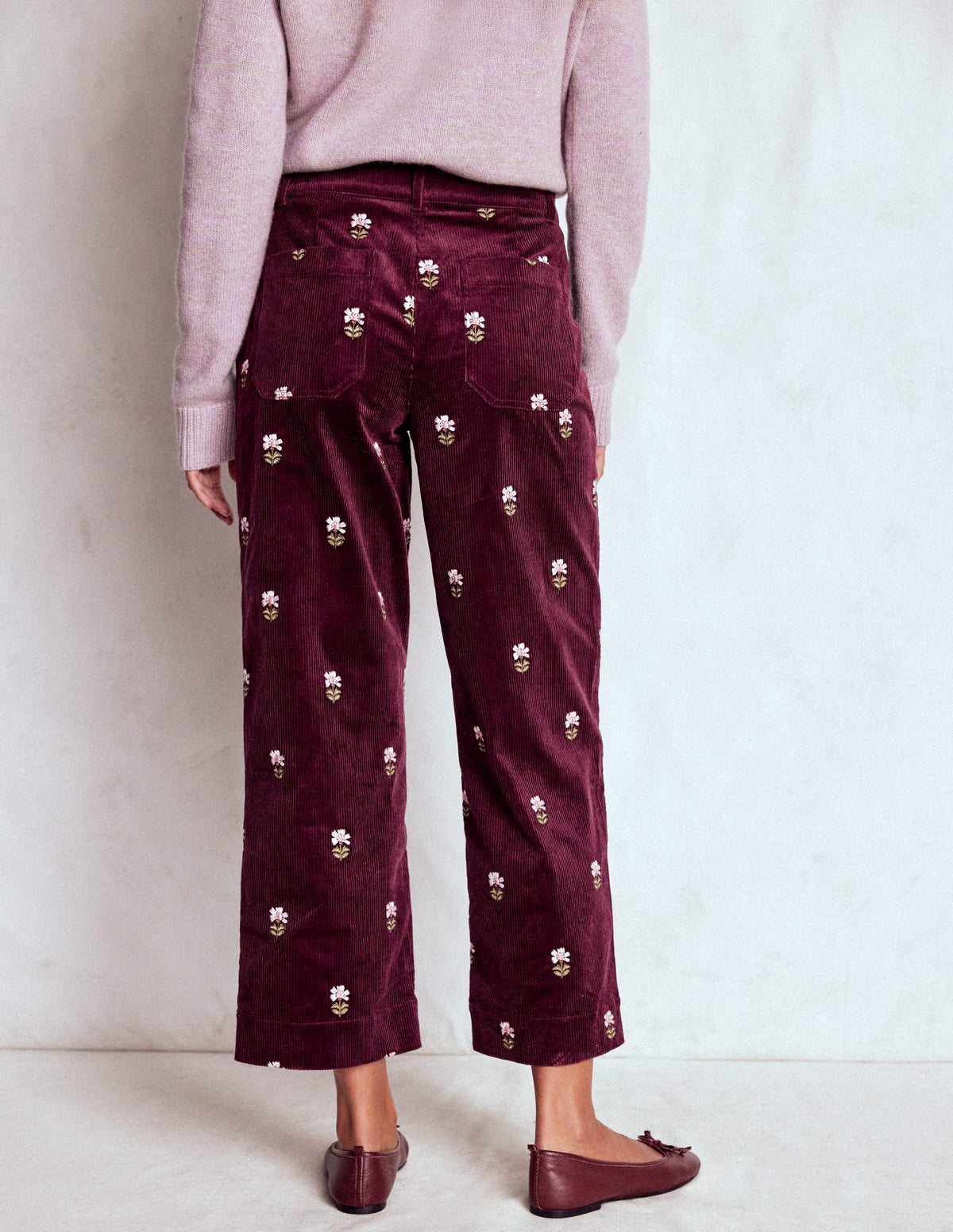 Primrose Cordhose-Dunkles Kirschrot Stickerei - Image 3