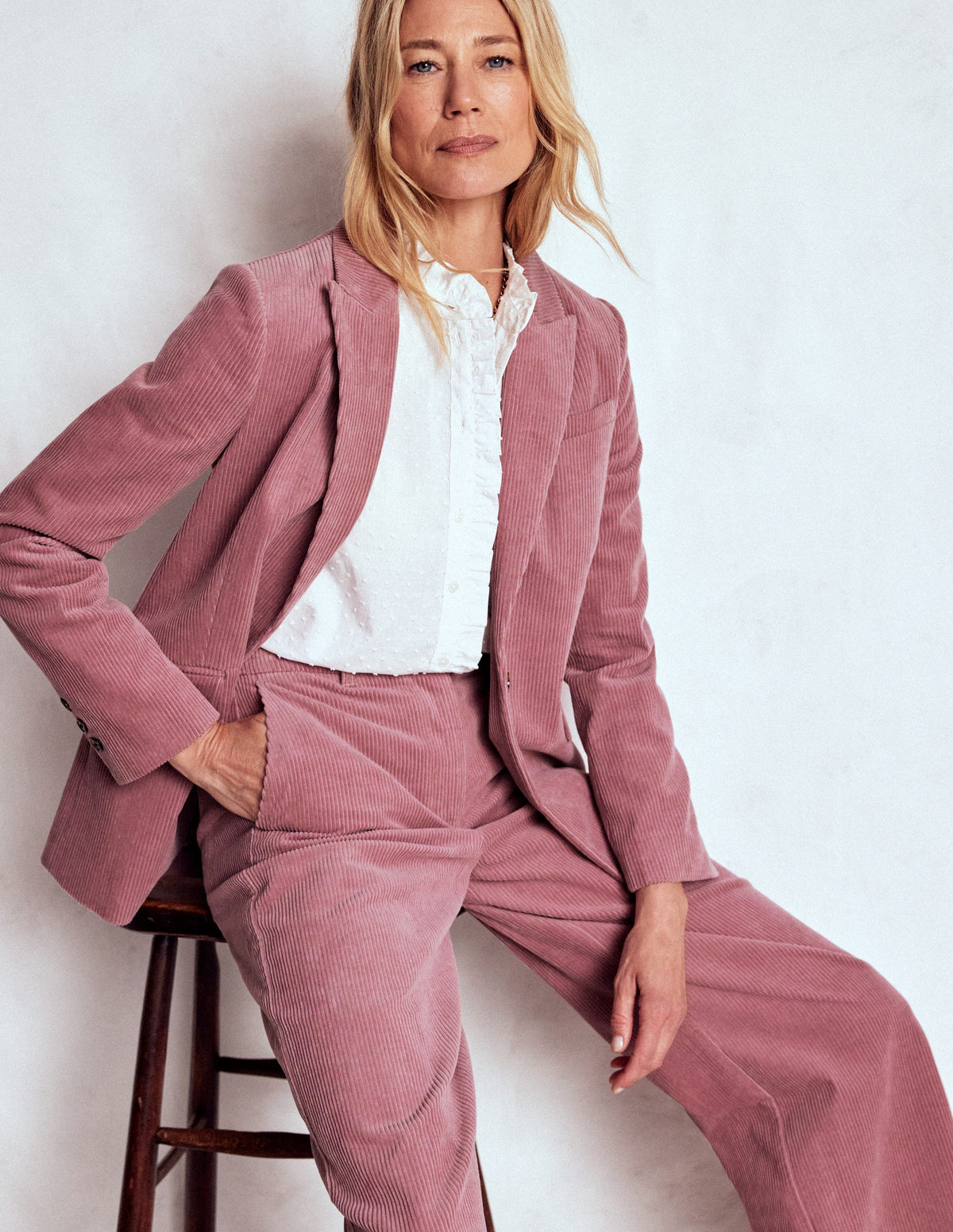 Belgravia Hose aus Jumbo-Cord-Rosé - Image 1