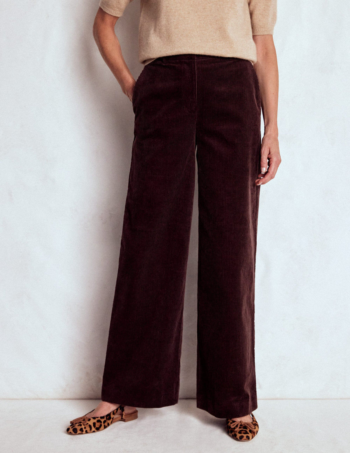 Belgravia Hose aus Jumbo-Cord-Tiefes Aubergine-4