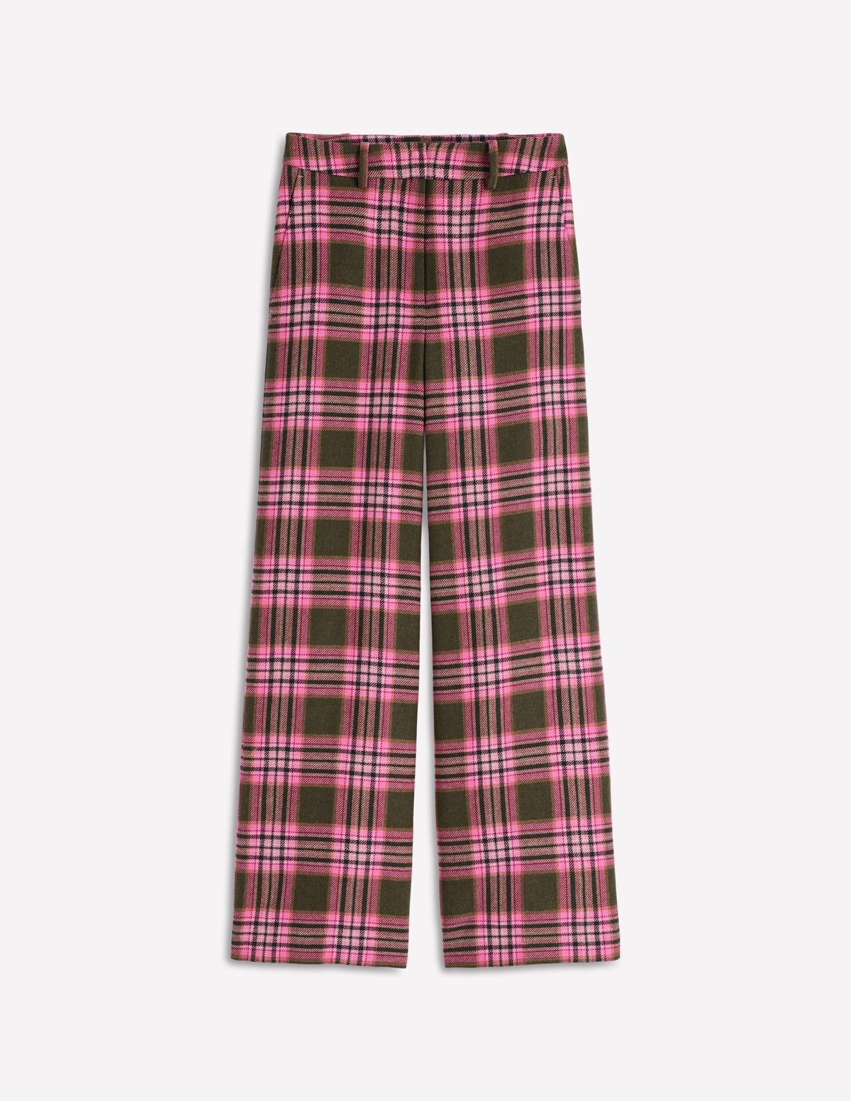 Belgravia Hose aus Wollmischung-Olivgrün, Grün und Rosa Kariert-7