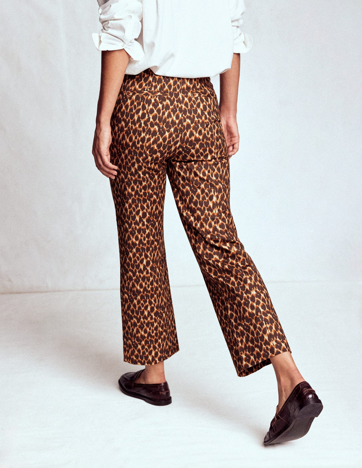 Elegante 7/8-Hose-Bunt, Abstraktes Leopardenmuster-3