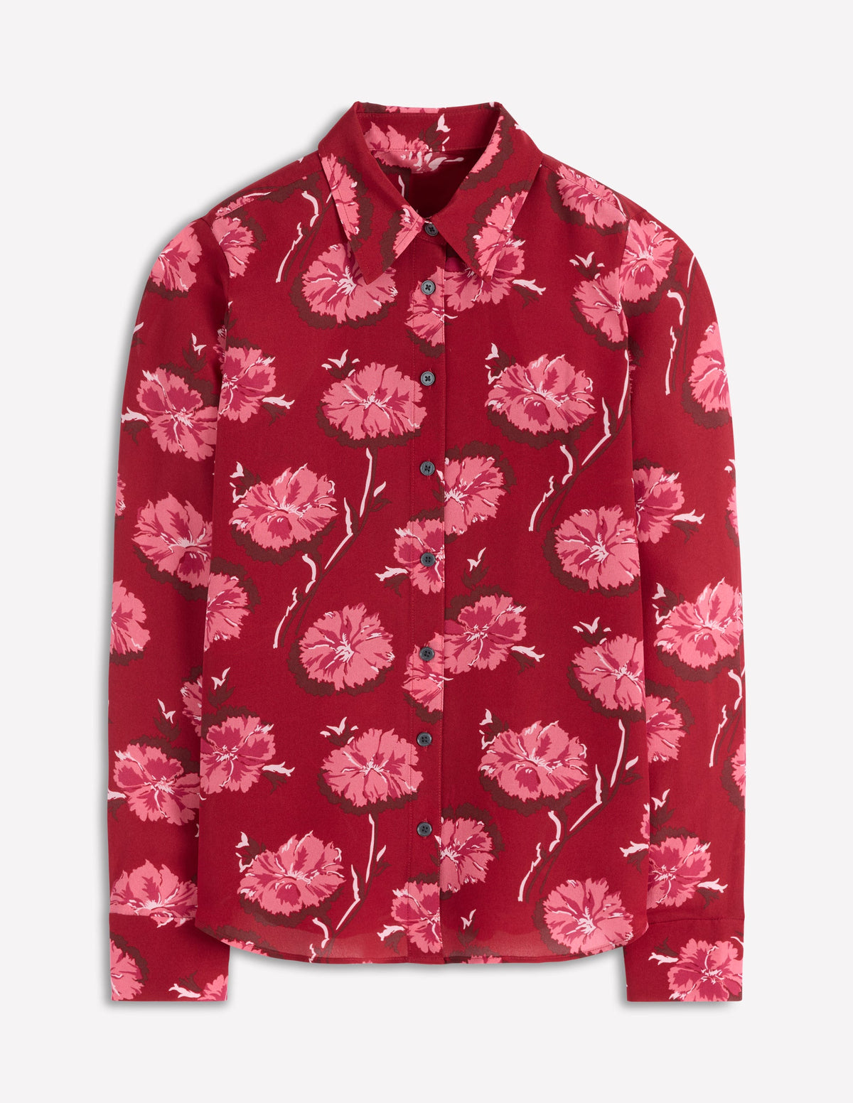 Sienna Silk Shirt-Red, Delicate Carnation - Image 6