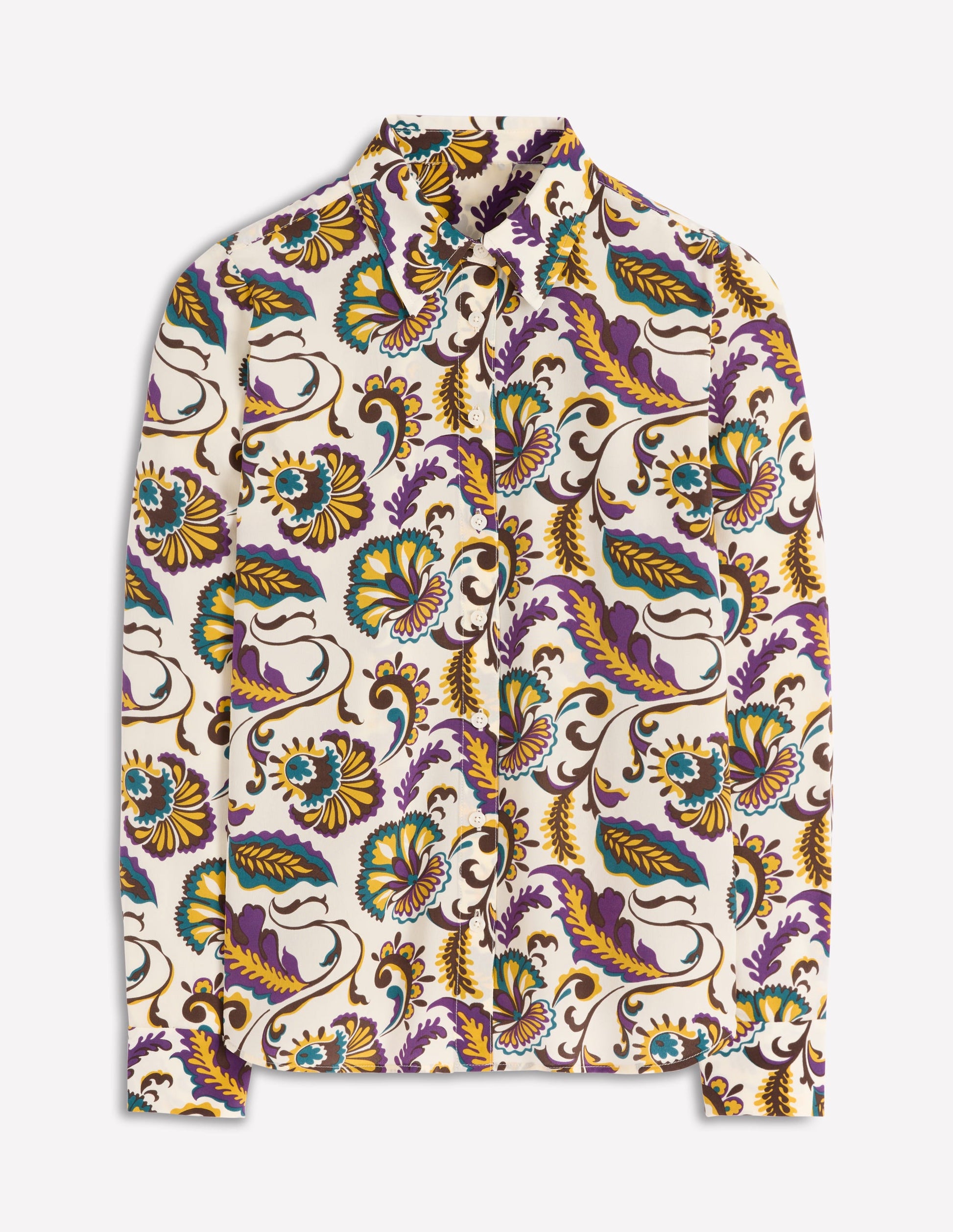Sienna Silk Shirt-Multi, Ornate Meadow-6