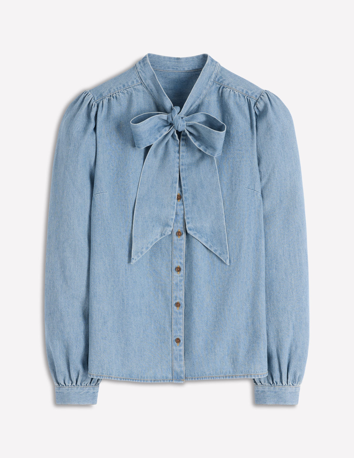 Schluppenbluse aus Denim-Hell Authentisch - Image 5