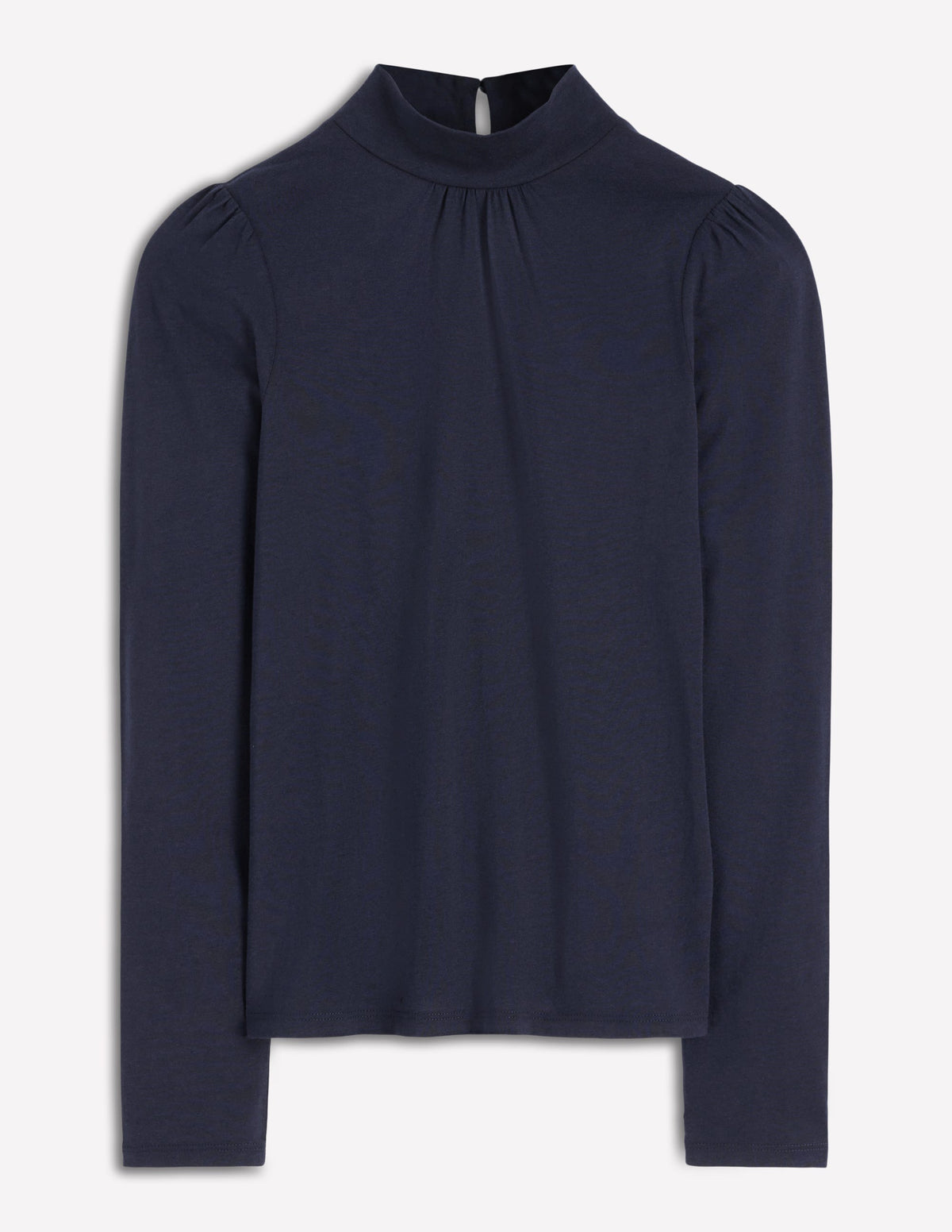 Oberteil aus Jersey mit Puffärmeln-Marineblau-5