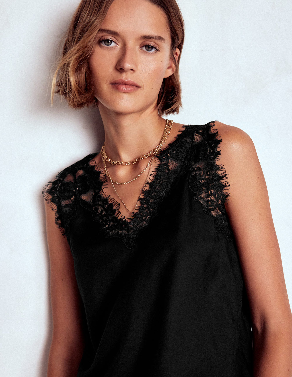 Ara Camisole-Top aus Seidenmischung mit Spitze-Schwarz - Image 2