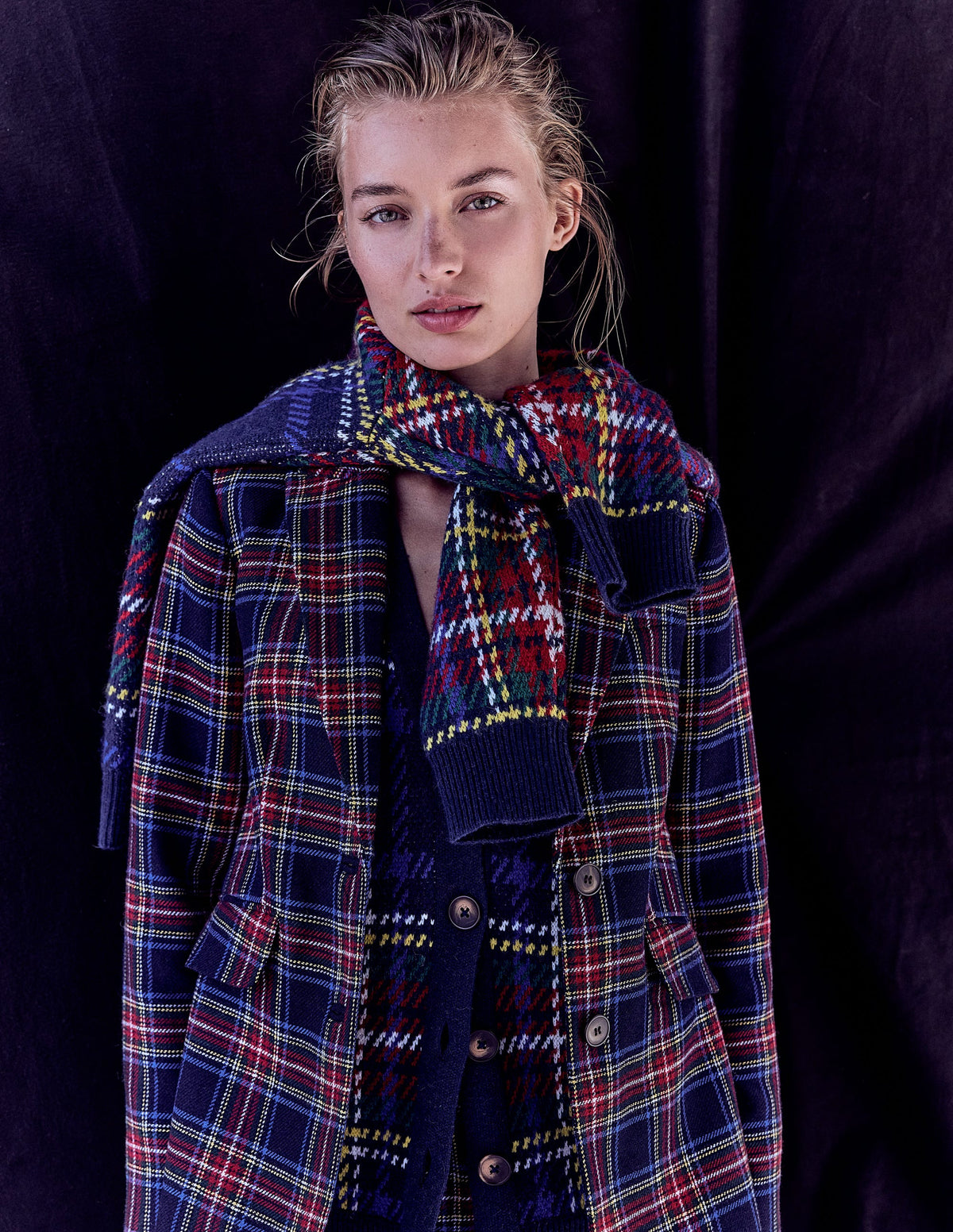 Stamford Blazer aus Wollmischung-Marineblau, Grün und Rot Kariert - Image 5