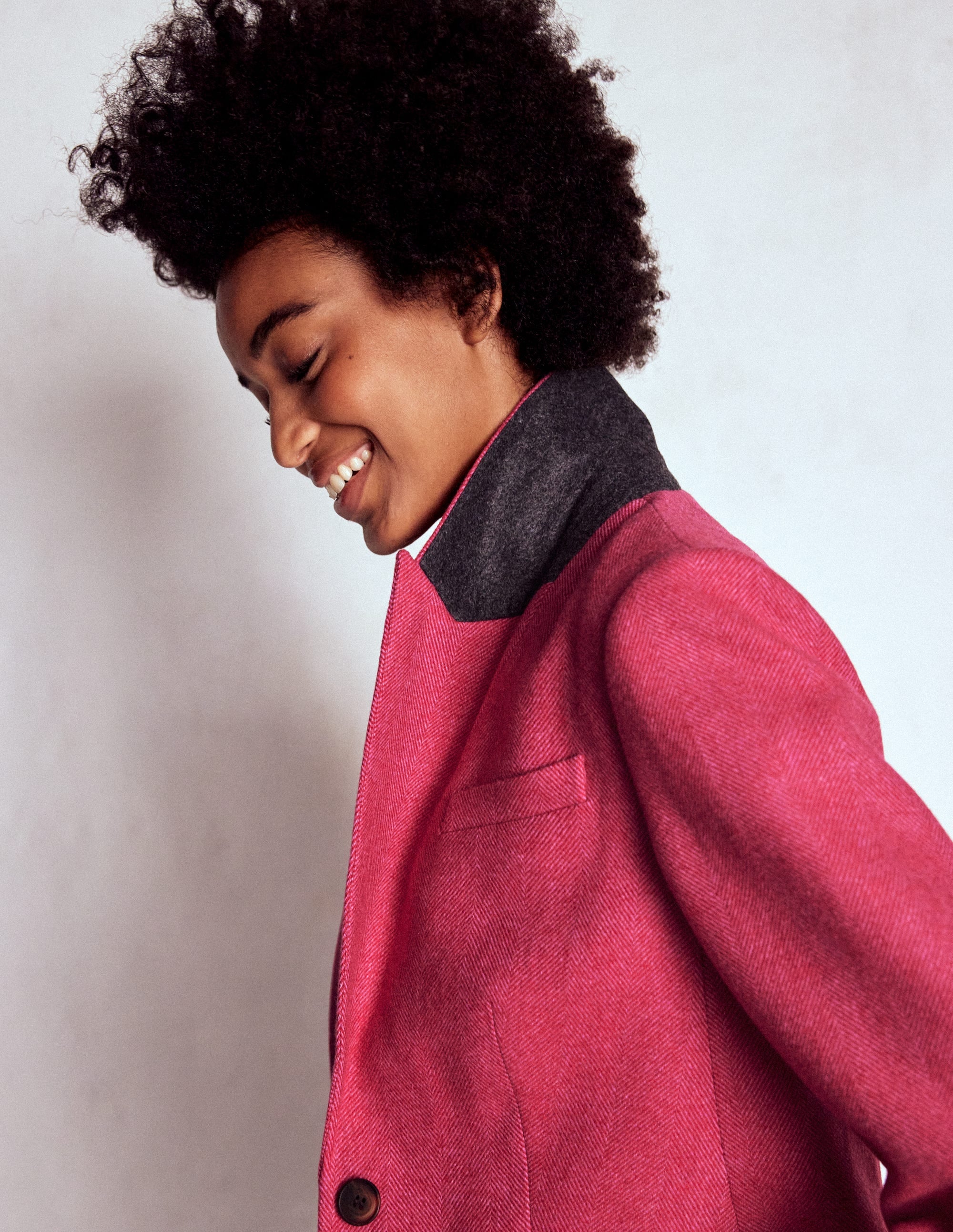 Stamford Blazer aus Wollmischung-Rot und Rosa Breites Fischgrätmuster - Image 1