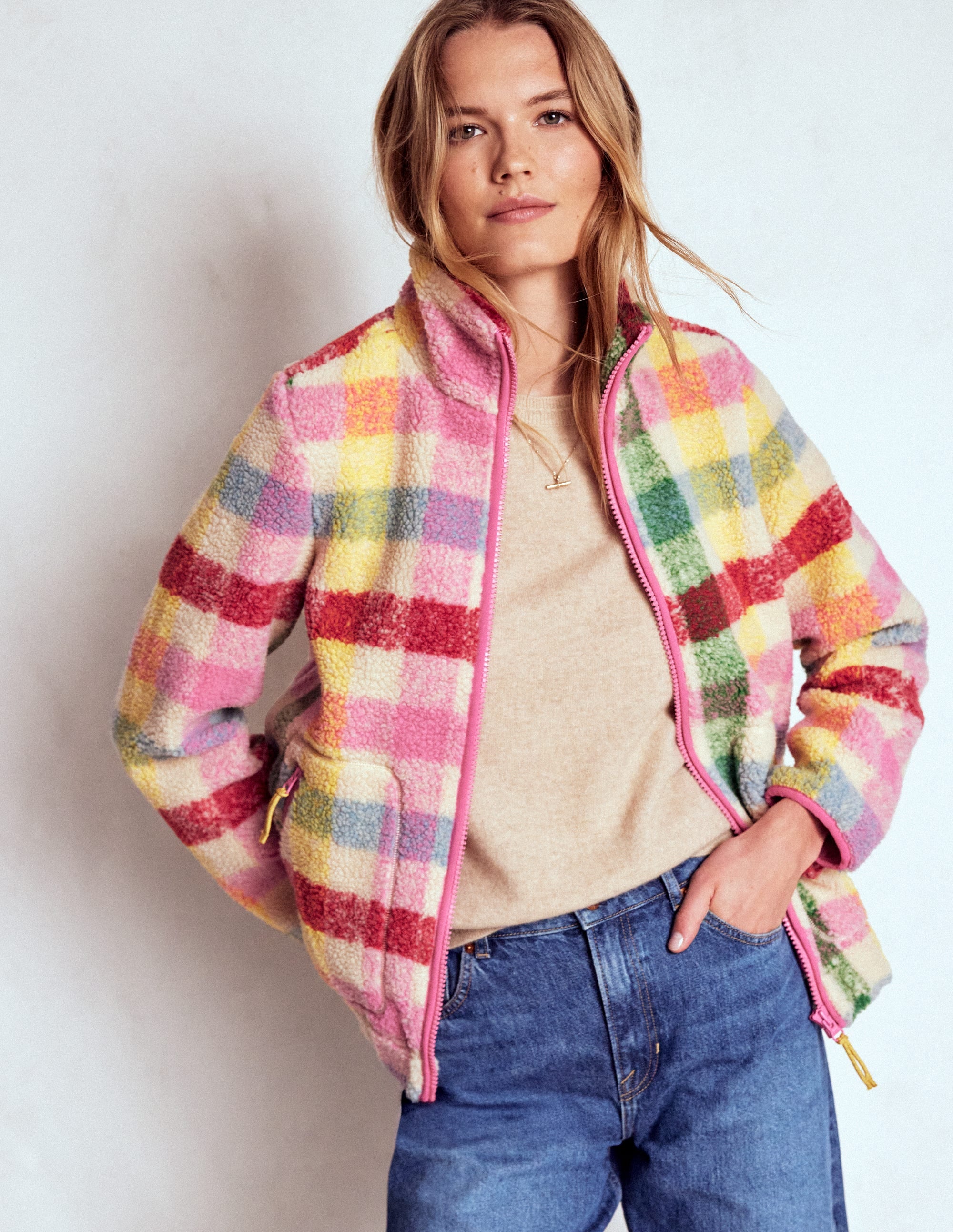 Westminster Teddyfelljacke-Bunt, Kariert - Image 5