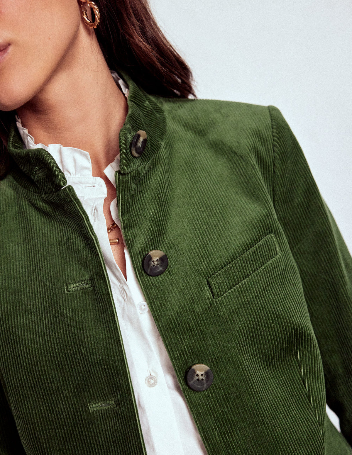 Cordjacke im Militärstil-Farn - Image 2