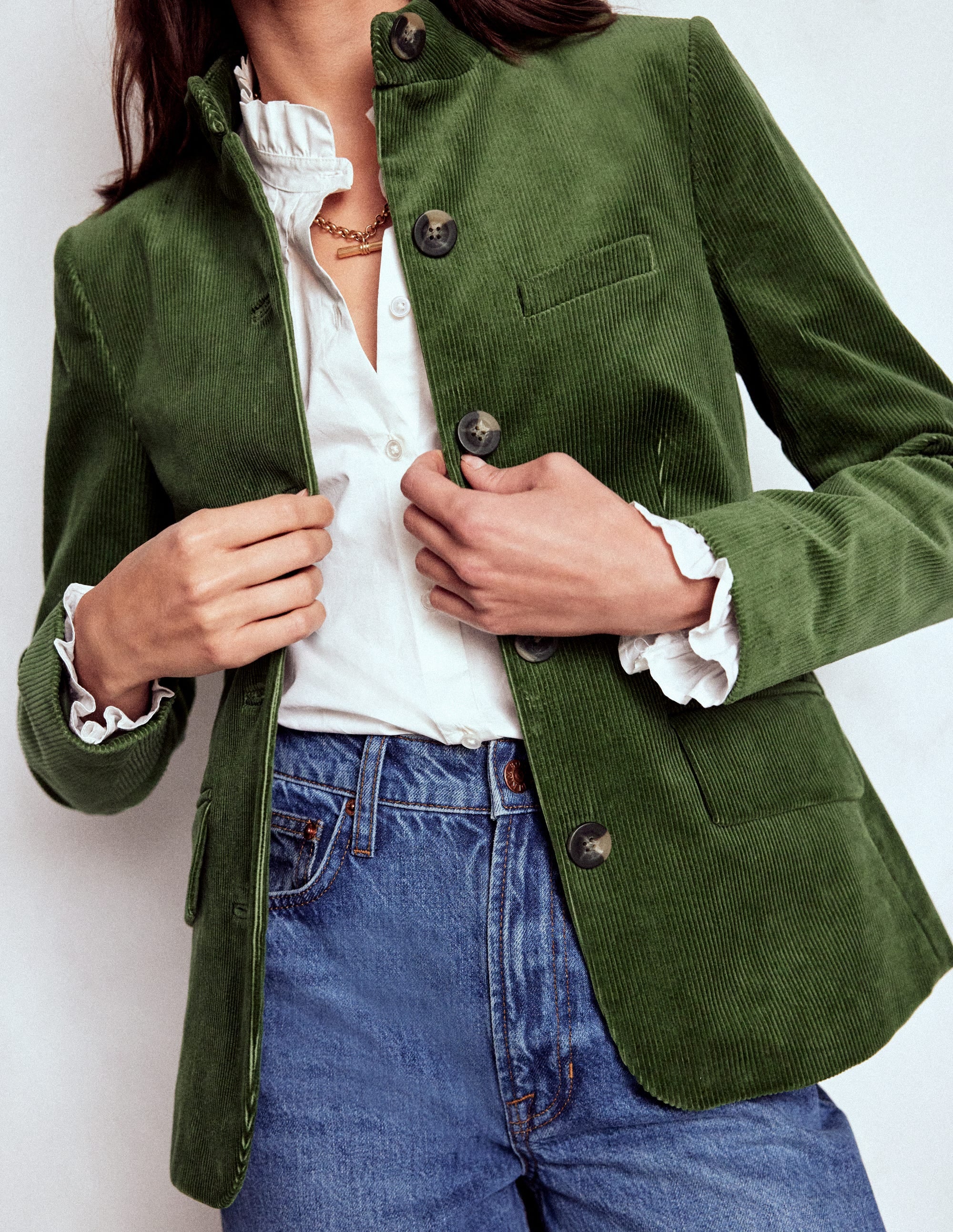 Cordjacke im Militärstil-Farn - Image 5