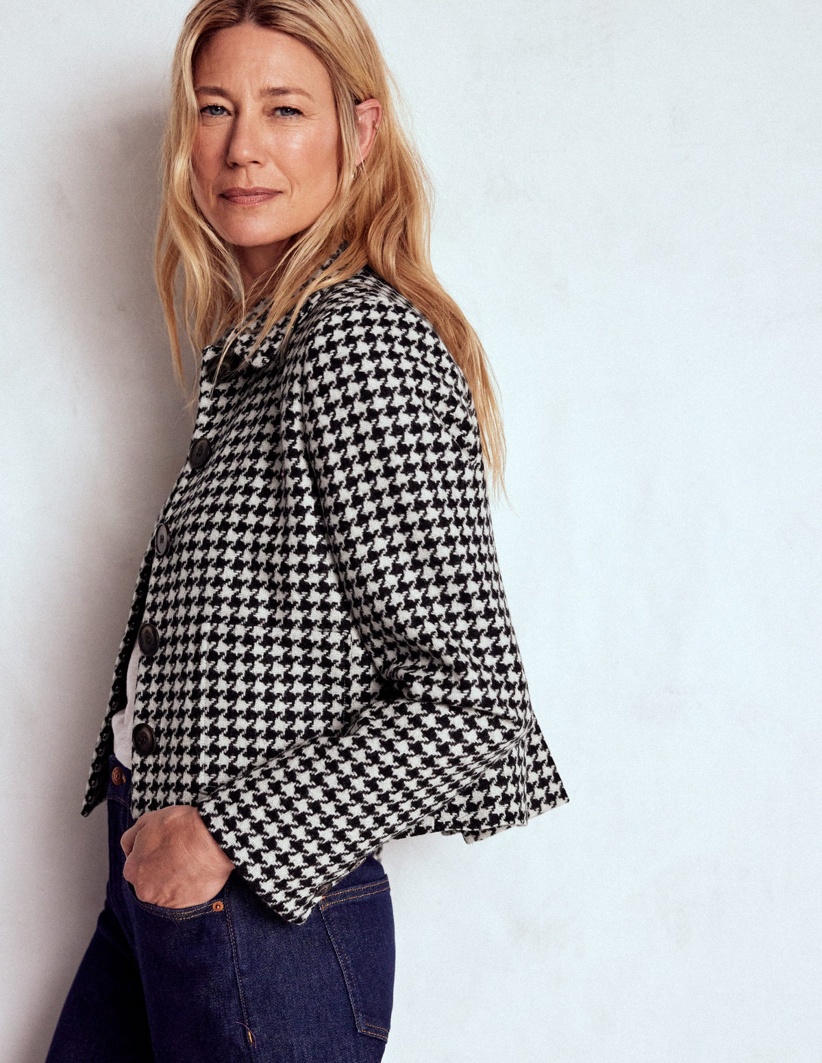 Knightsbridge Wolljacke-Schwarz Hahnentrittmuster - Image 1