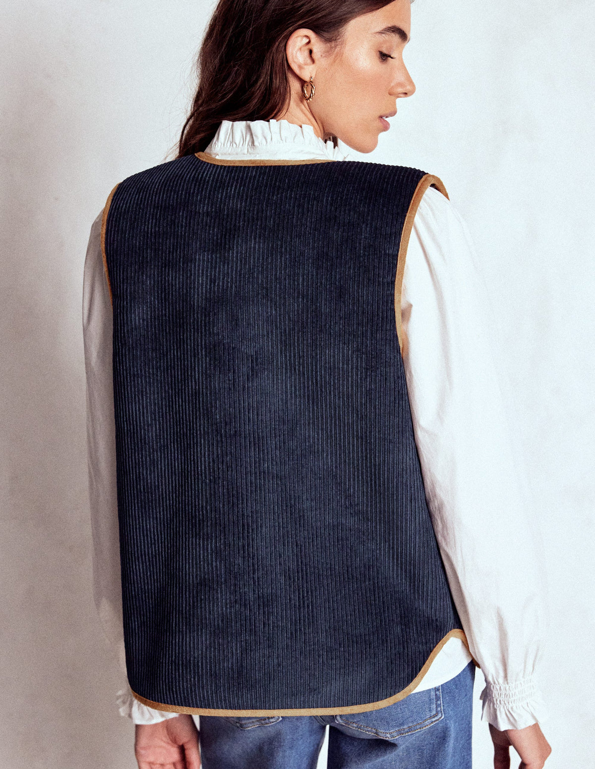 Clerkenwell Reversible Gilet-Navy, Leopard - Image 3