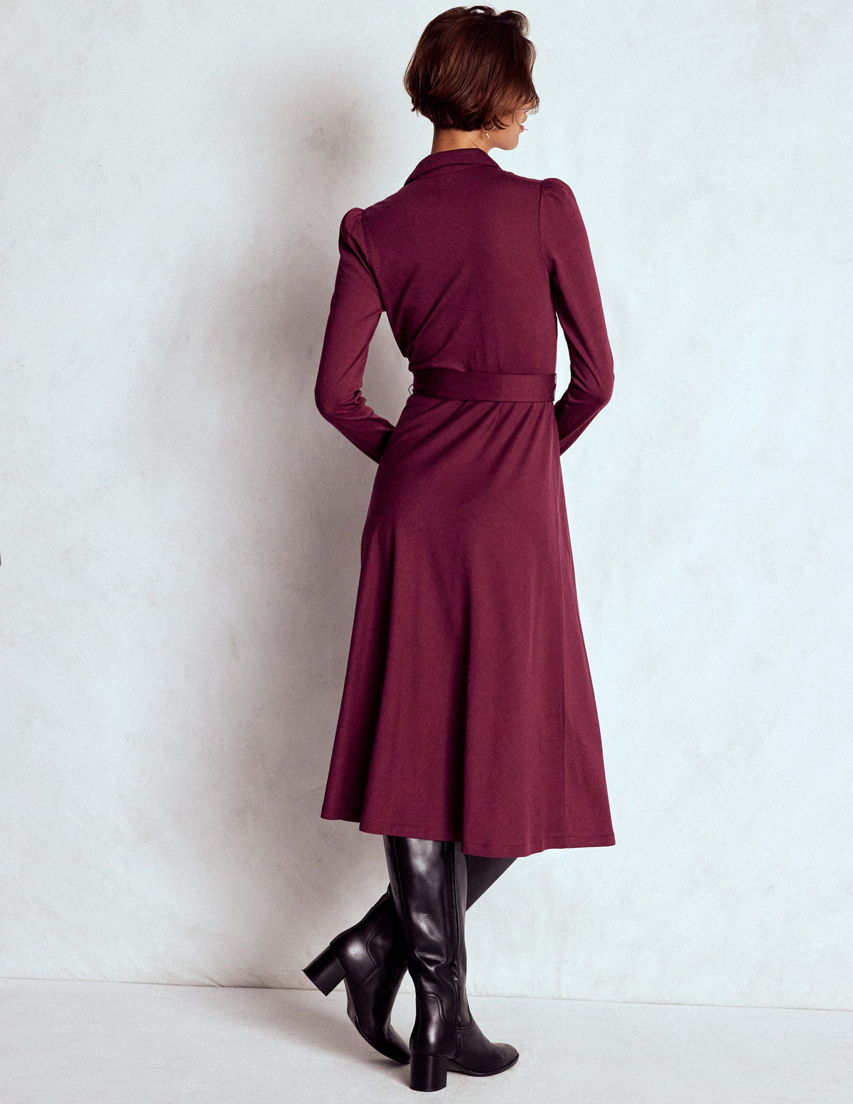 Imogen Collared Jersey Dress-Deep Wisteria-3