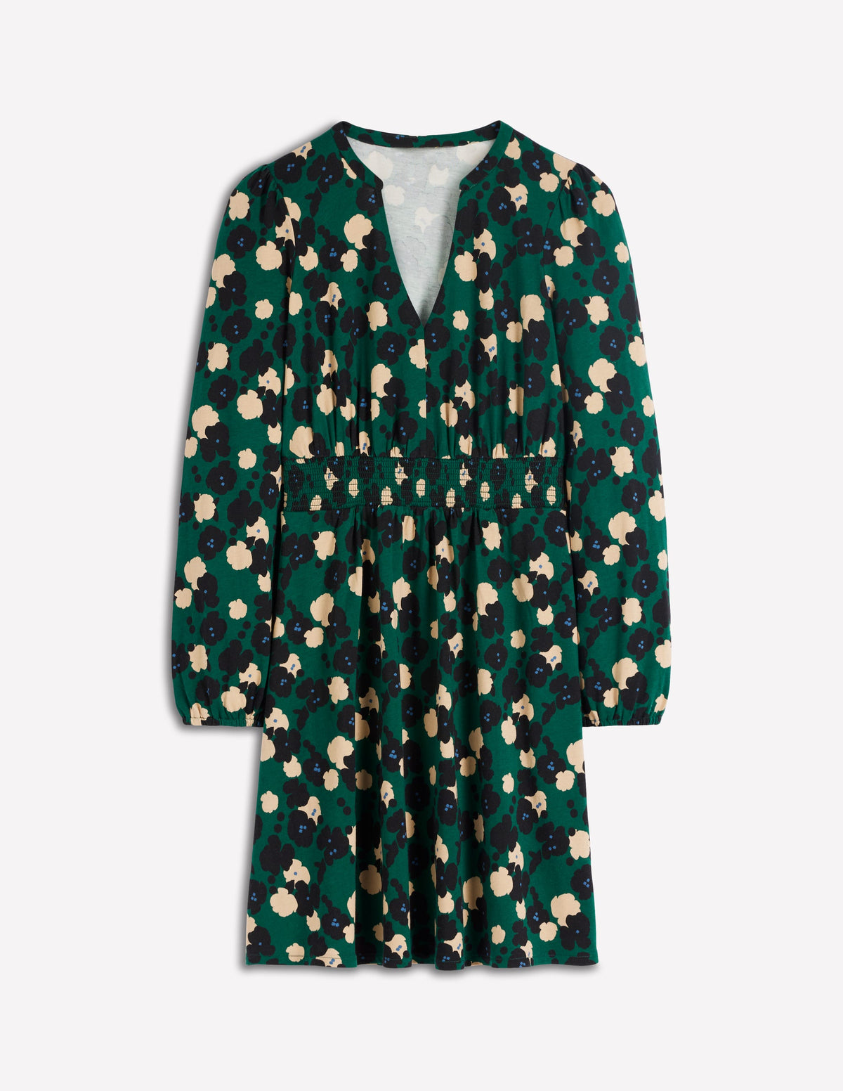 Sarah Kurzes Jerseykleid-Dunkles Smaragdgrün, Gartenblüte - Image 7