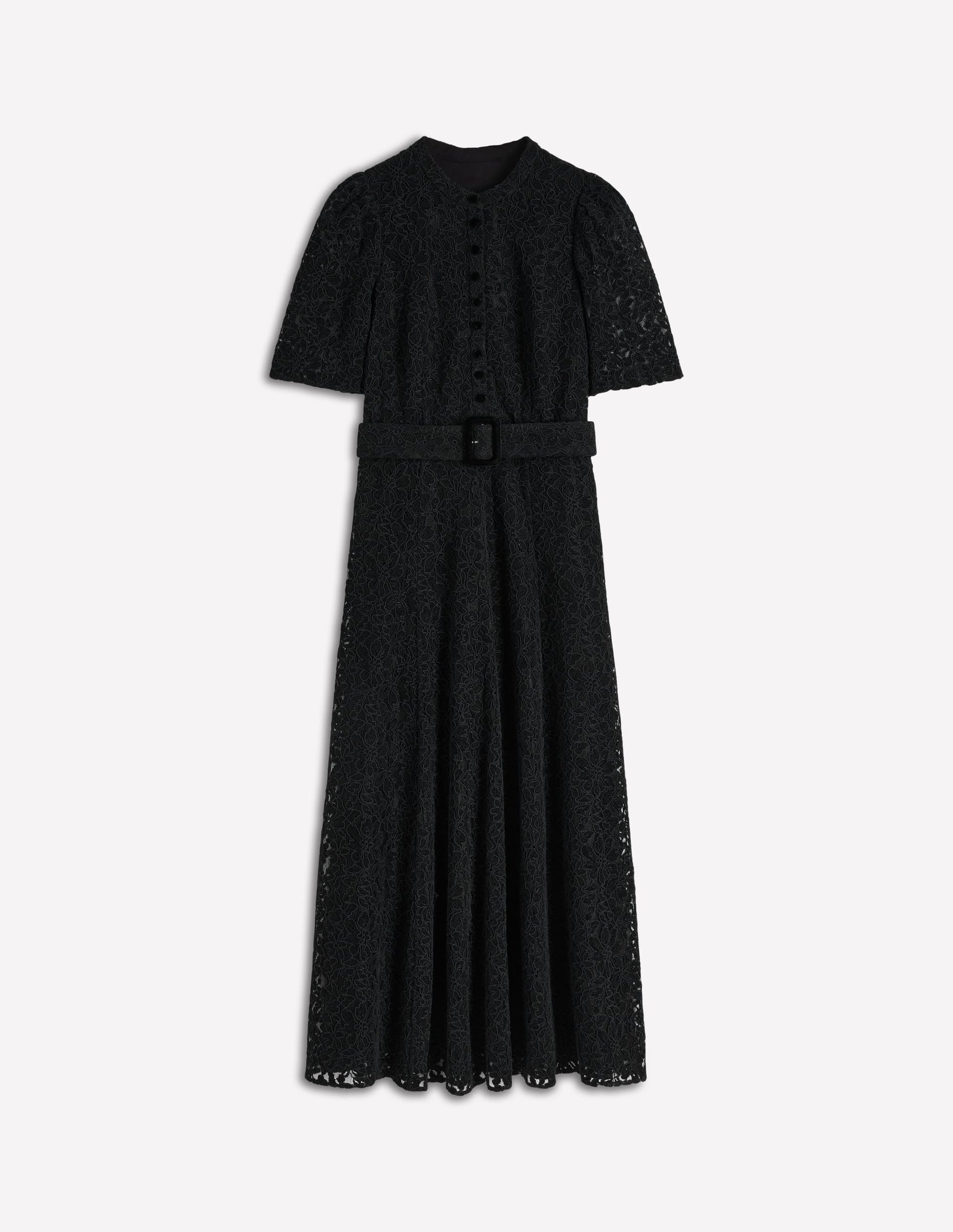 Kate Puff Sleeve Lace Dress-Black-8