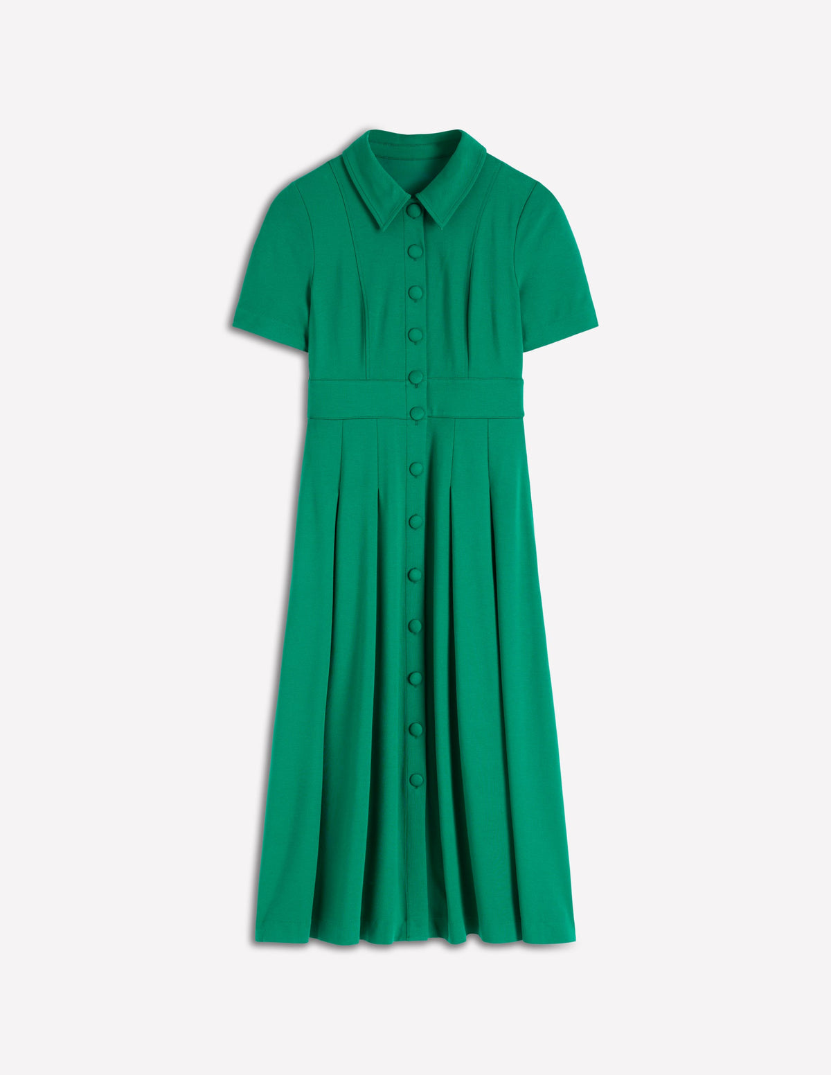 Bridget Ponte Shirt Dress-Jewel Green - Image 5