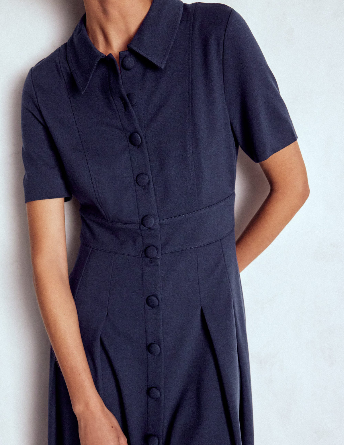 Bridget Ponte-Hemdblusenkleid-Marineblau - Image 3