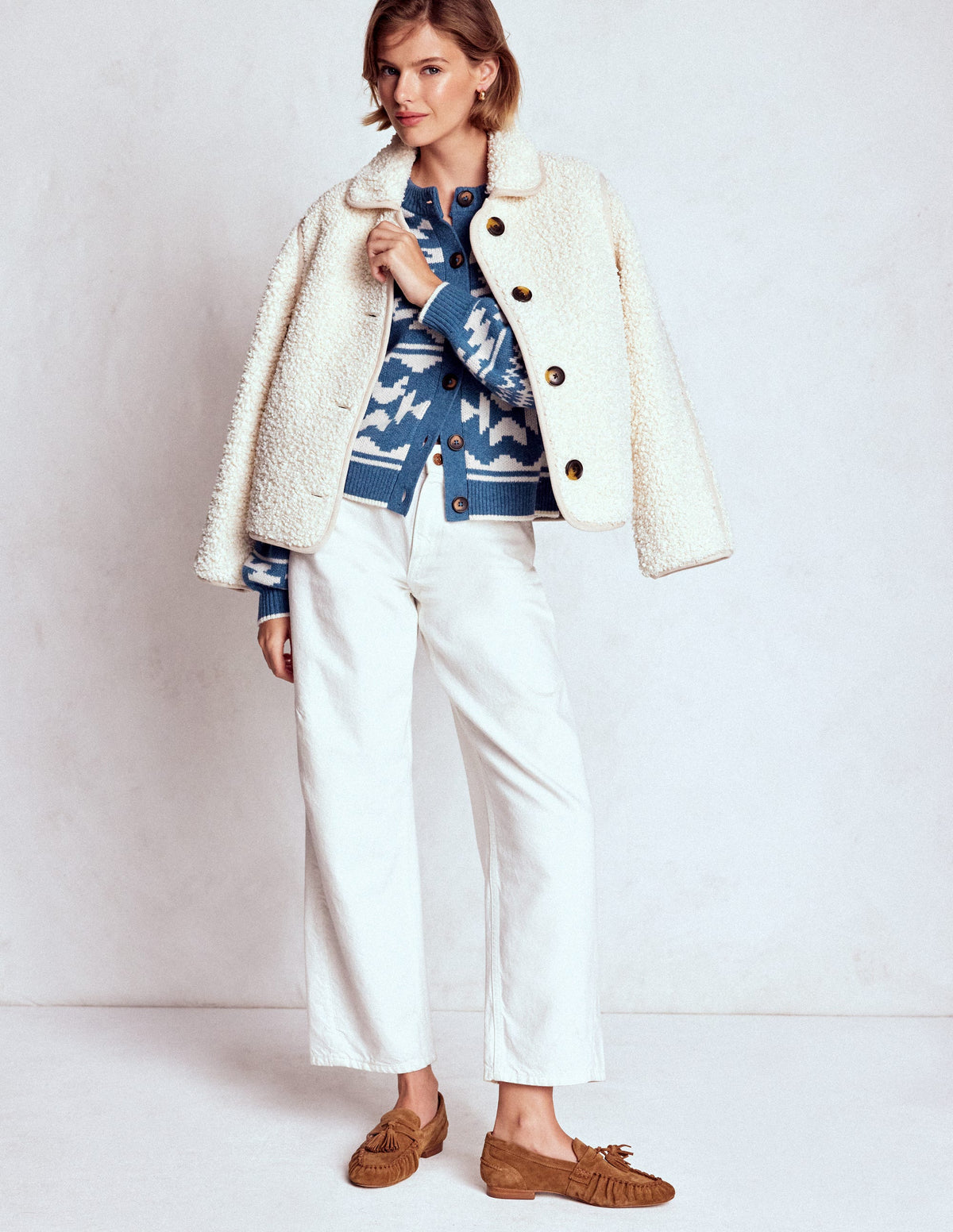 Abi Jacquard Cardigan-Denim Blue Aztec - Image 4