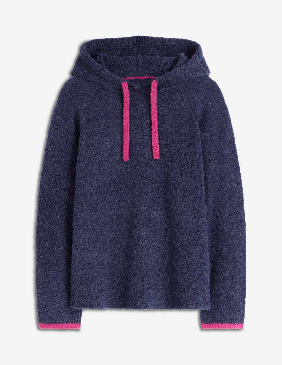 Bouclé Raglan Hoodie-Navy - Image 5