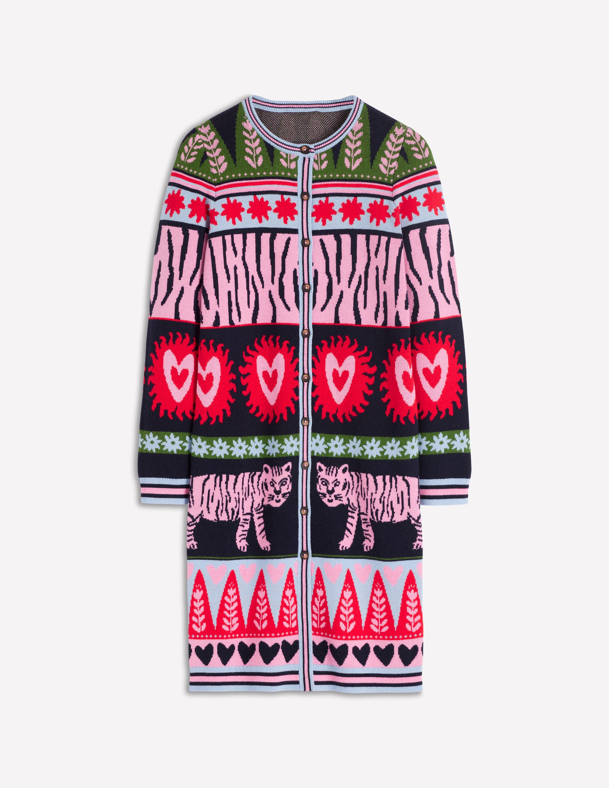 Long Jacquard Cardigan-Navy Tigers - Image 6