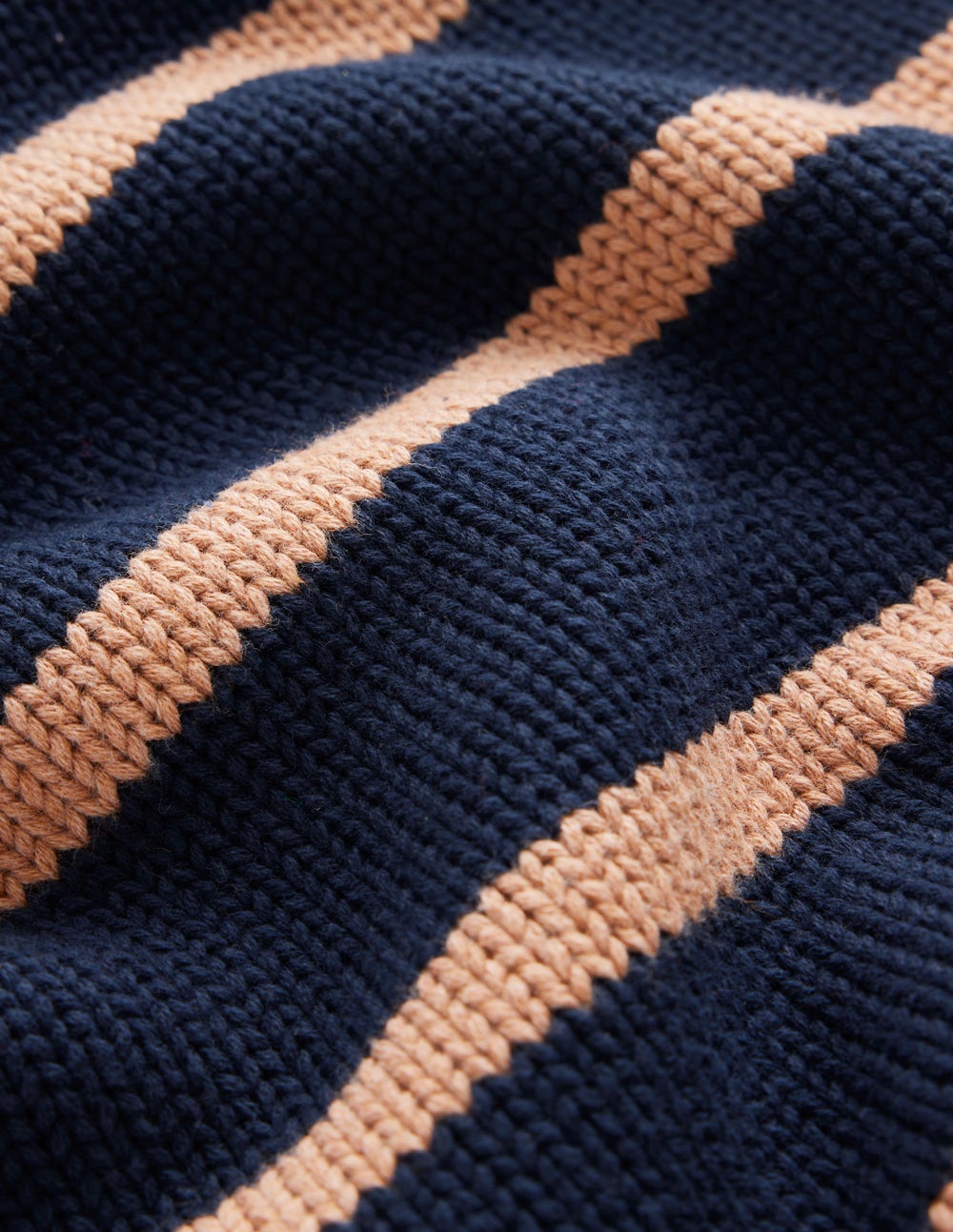Lucy Oversized Cotton Jumper-Navy/ Camel Melange - Image 6
