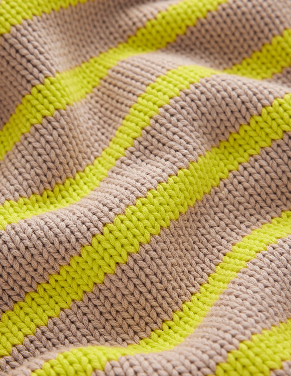 Lucy Grob gestrickter Baumwollpullover-Kamelbraun Meliert, Neon Streifen-8