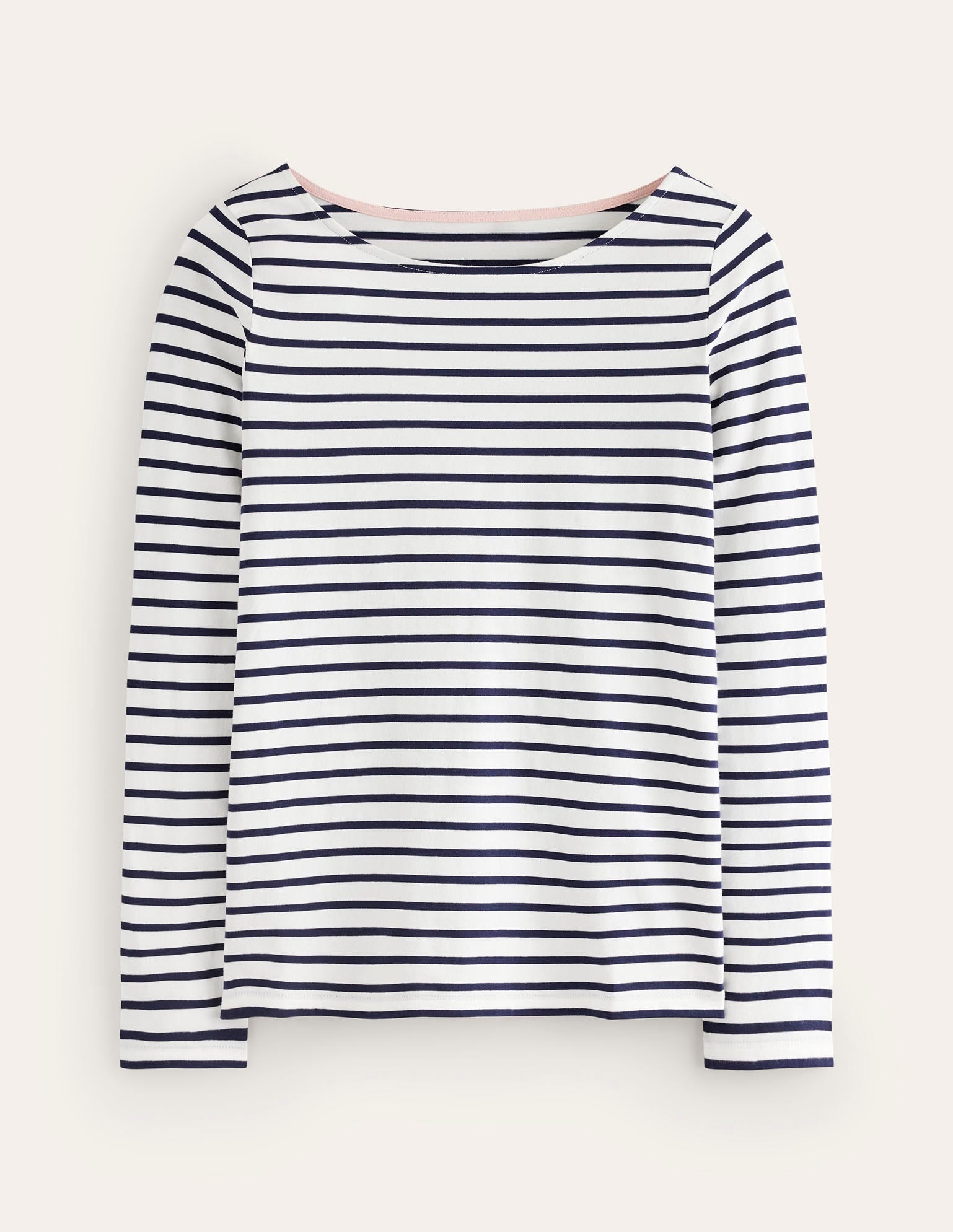 Ella Breton-Shirt mit langen Ärmeln-Naturweiß, Marineblau - Image 5