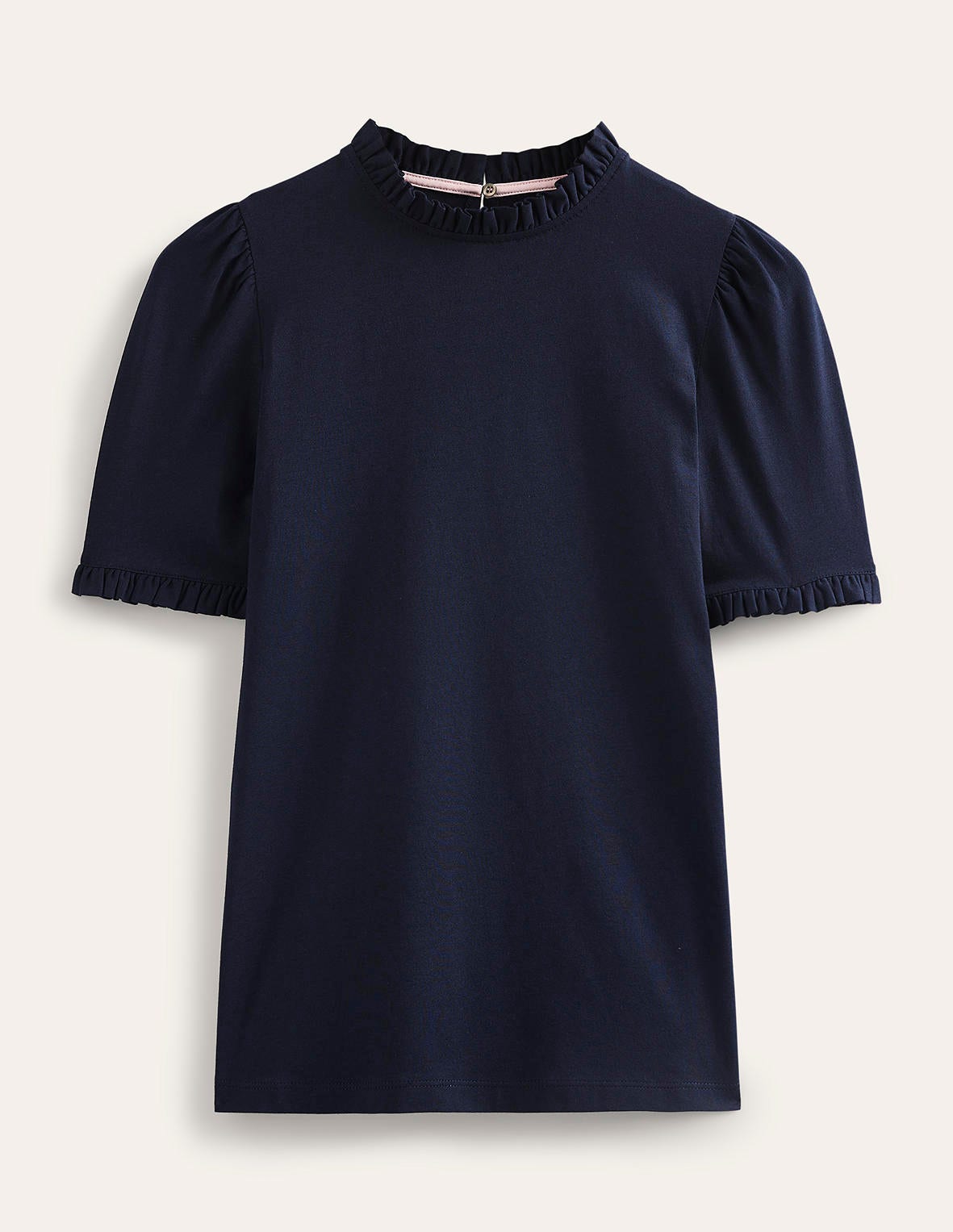 Superweiches T-Shirt mit Rüschendetail-Aqua Marine Marl - Image 5