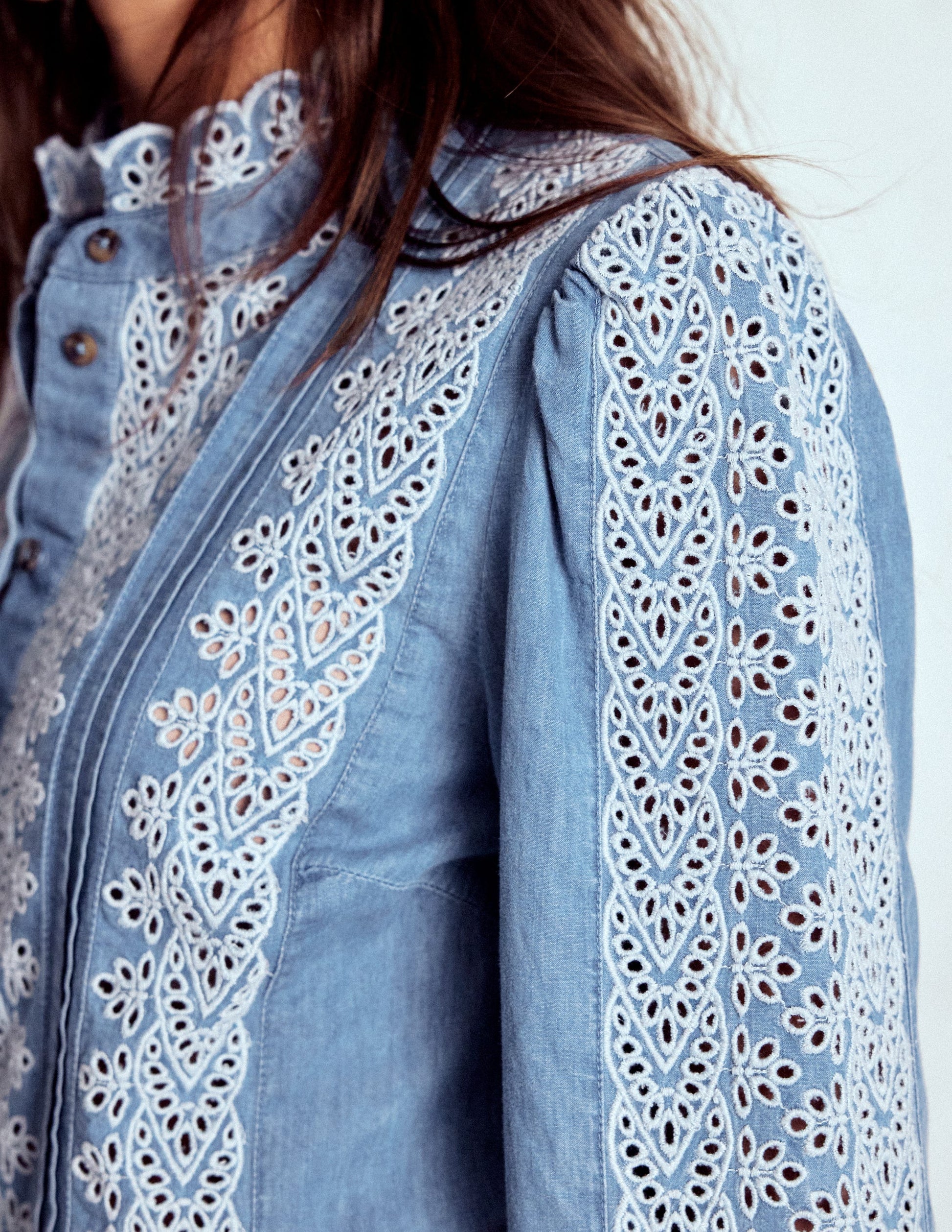 Savannah Broderie Top-Chambray-2
