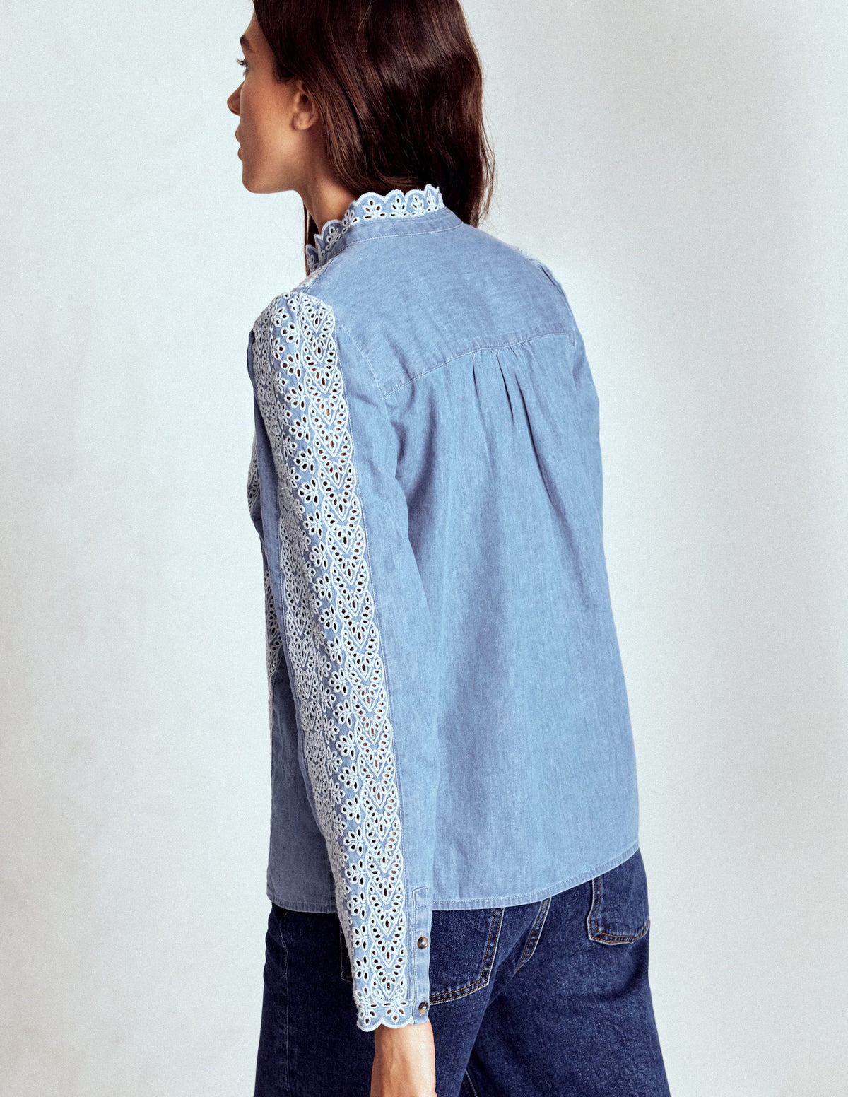 Savannah Broderie Top-Chambray-3